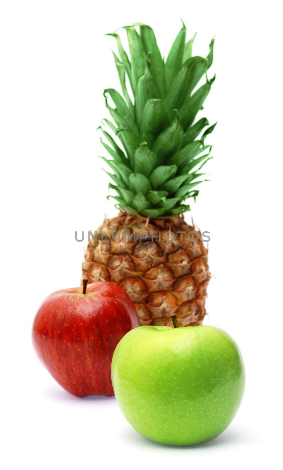 Fresh pineapple and apples by Gdolgikh
