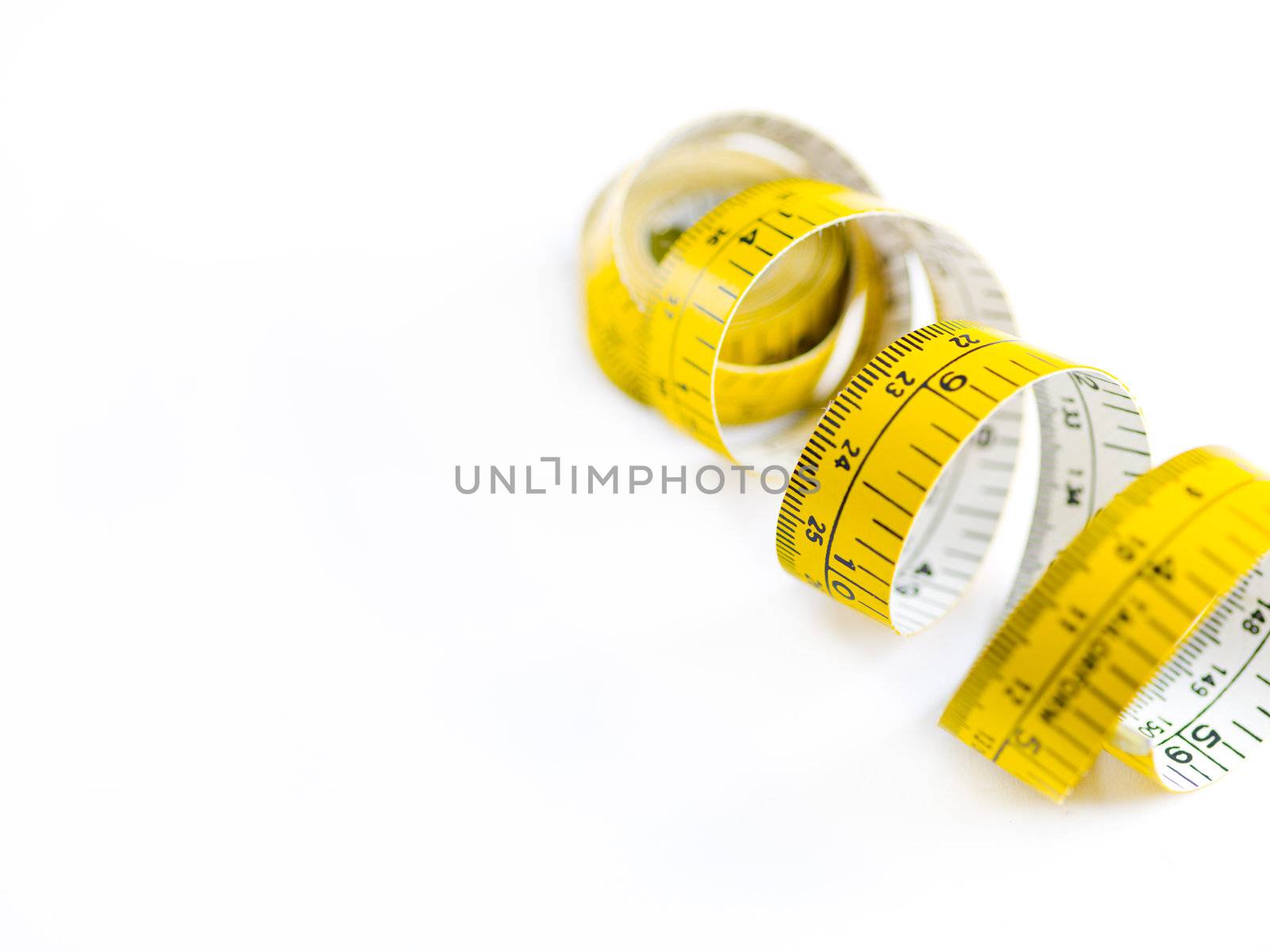 Unrolled measuring tape with room for copy.
