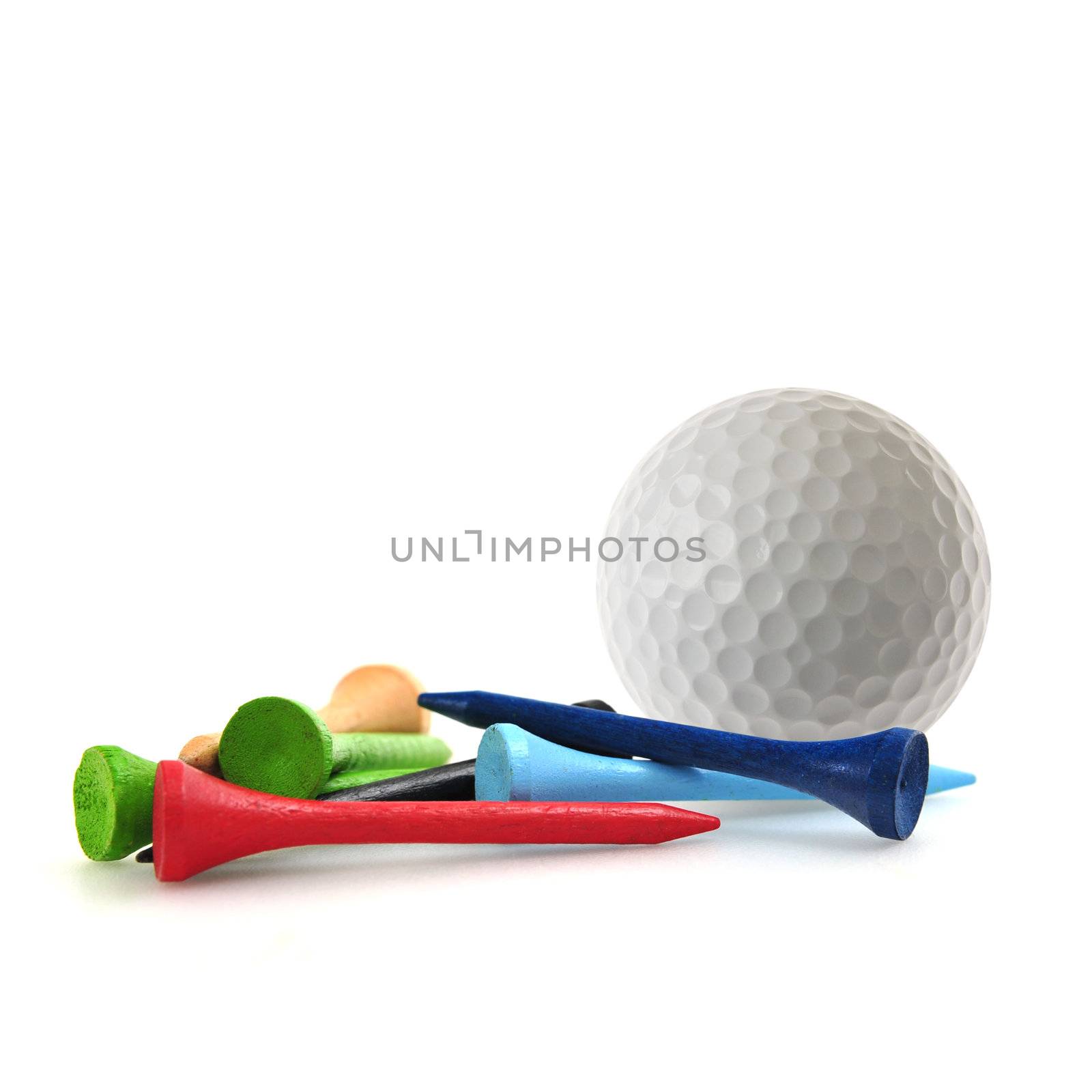 Golf ball and tees