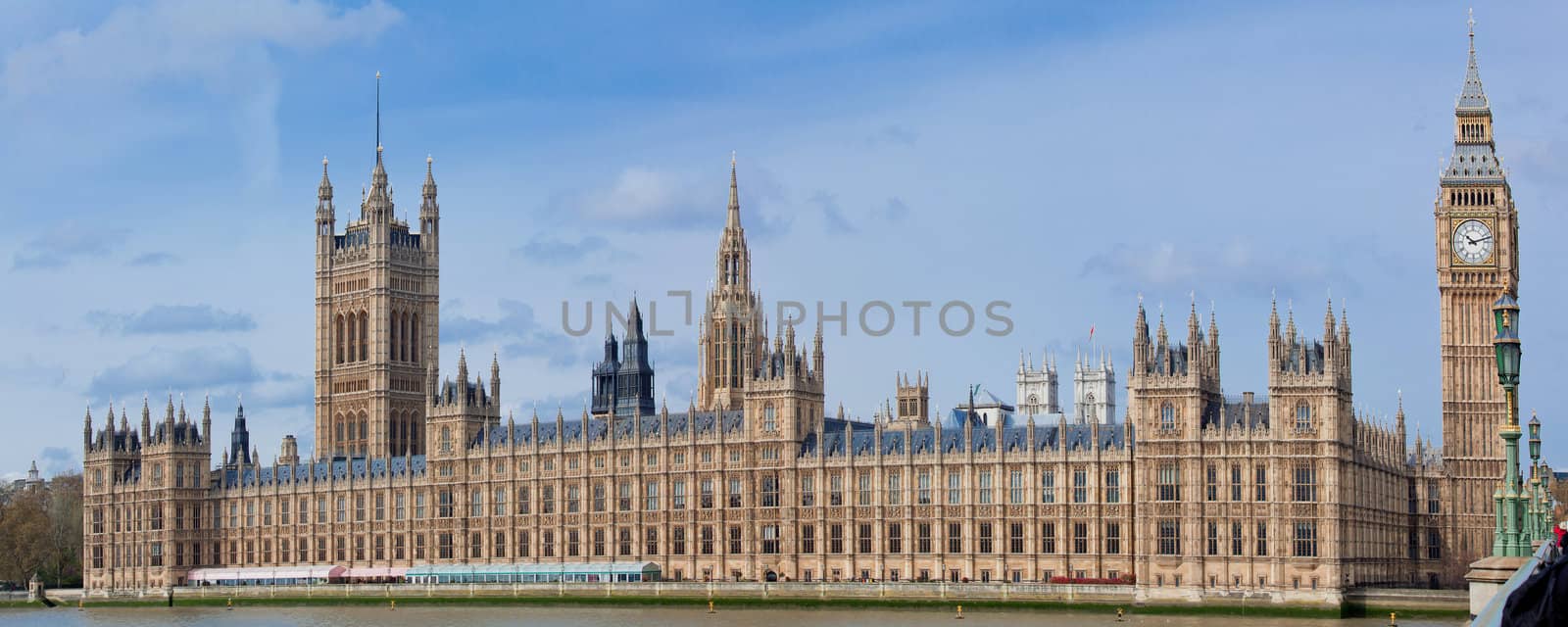 Panorama of Big Ben and House of Parliament at River Thame London England UK