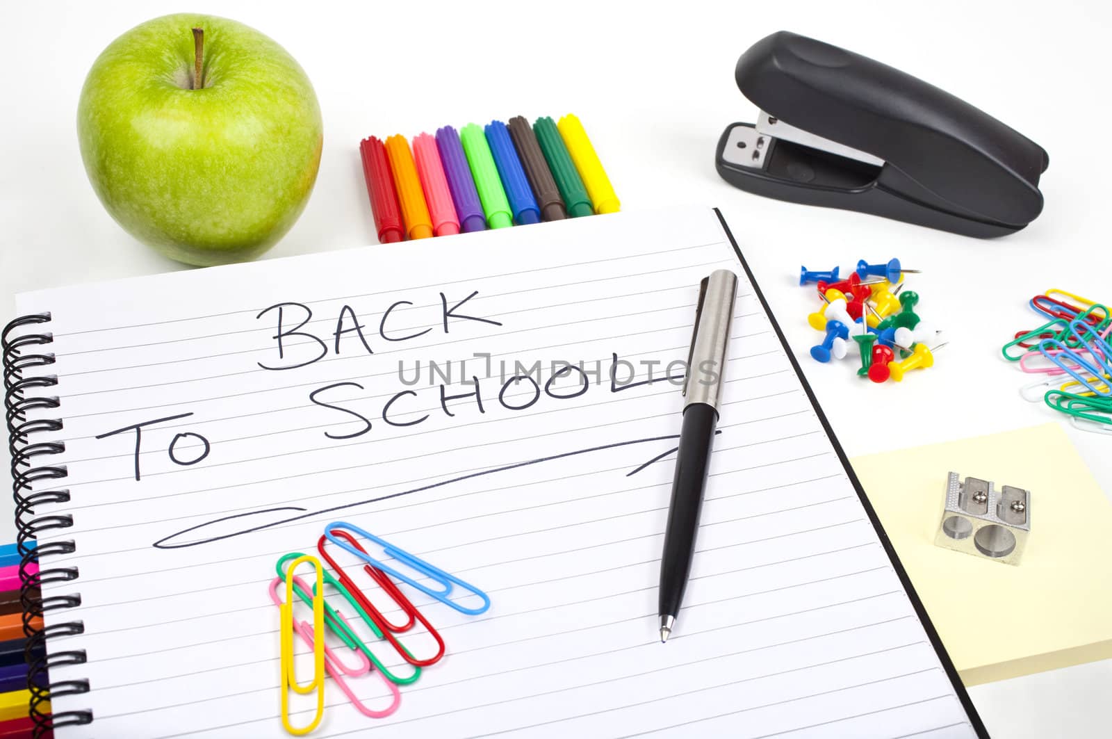 Stationery and school notebook.