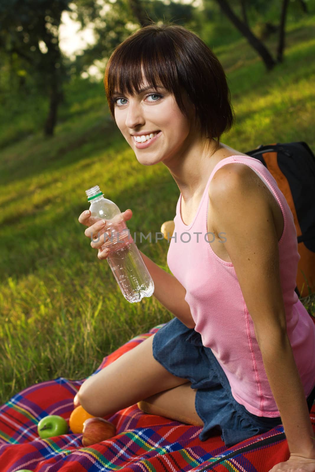 Lovely girl on picnic by Gdolgikh