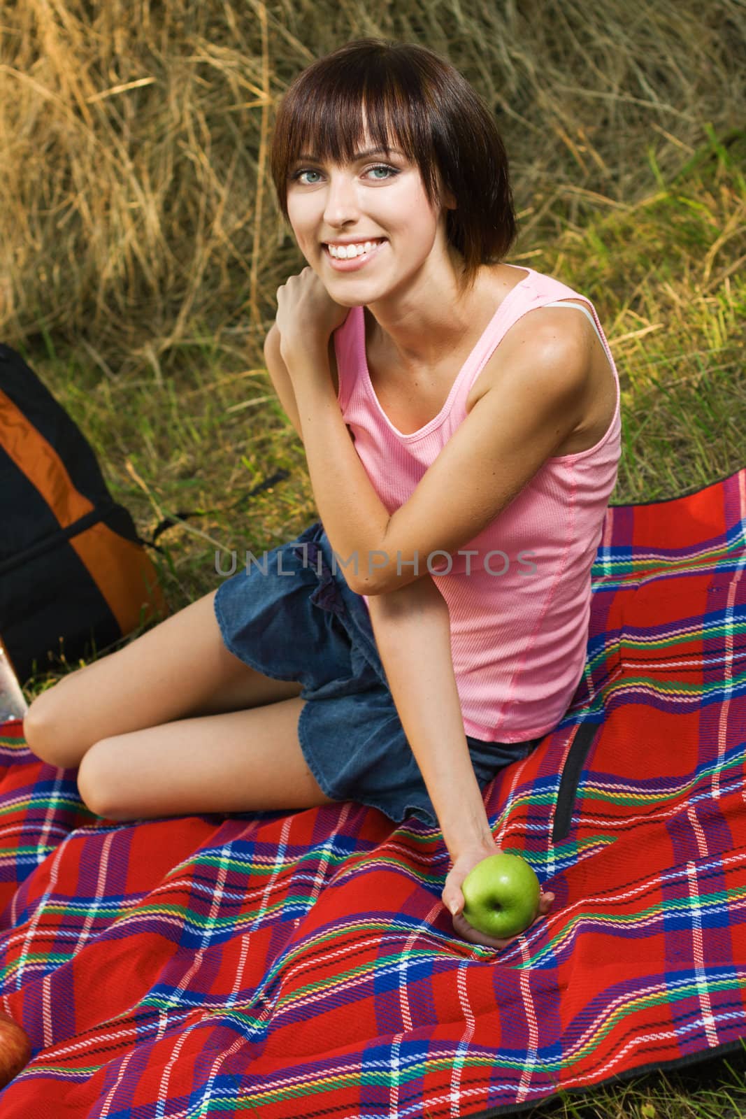 Lovely girl on picnic by Gdolgikh