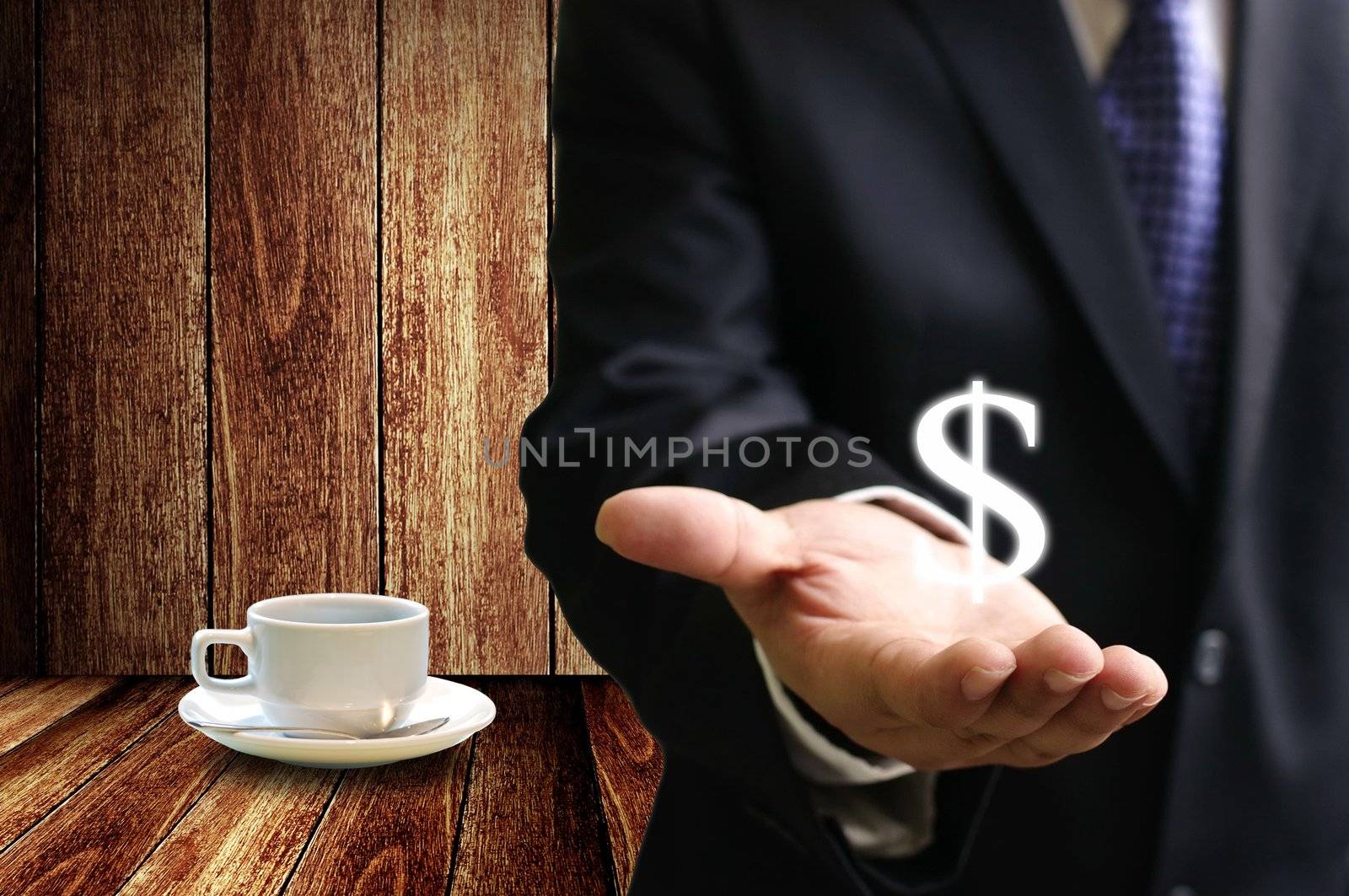 Businessman make money from coffee business