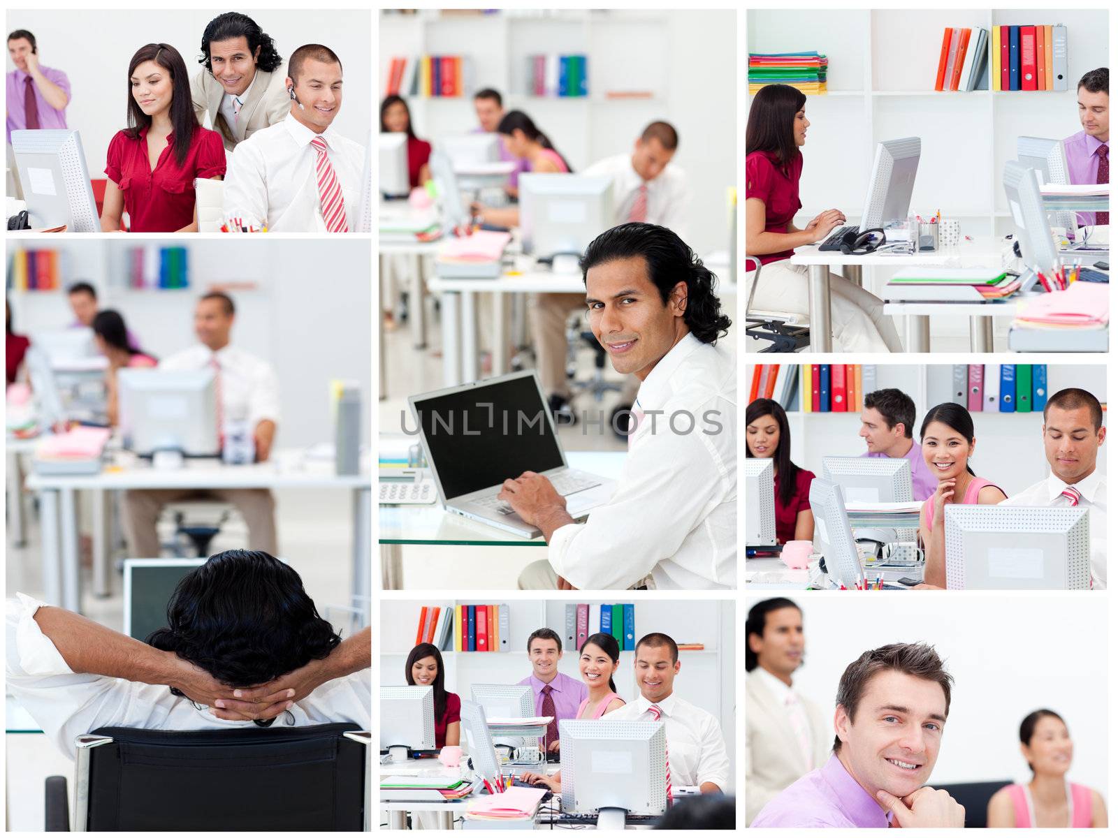 Collage of business people at work by Wavebreakmedia