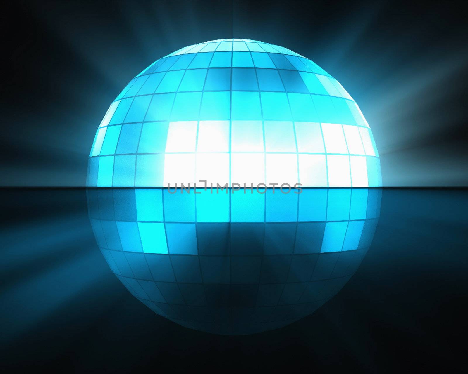 Blue disco ball background