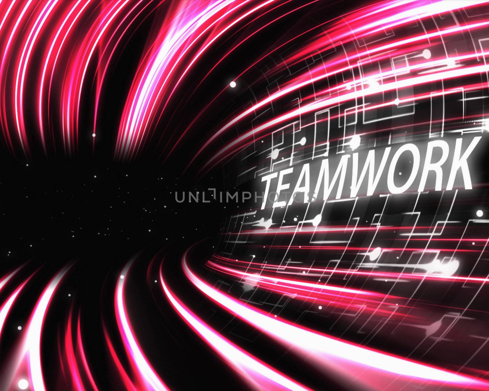 Pink lines with text against a black background