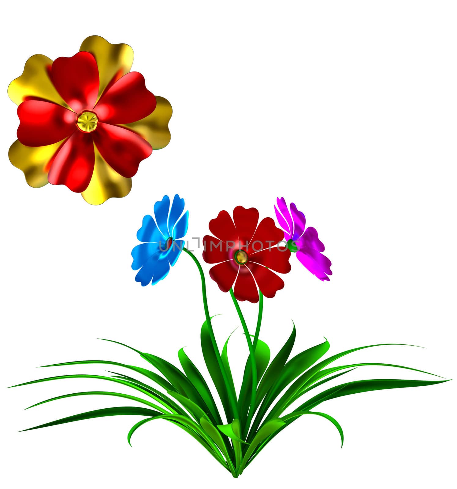 3D flowers as a symbol of love