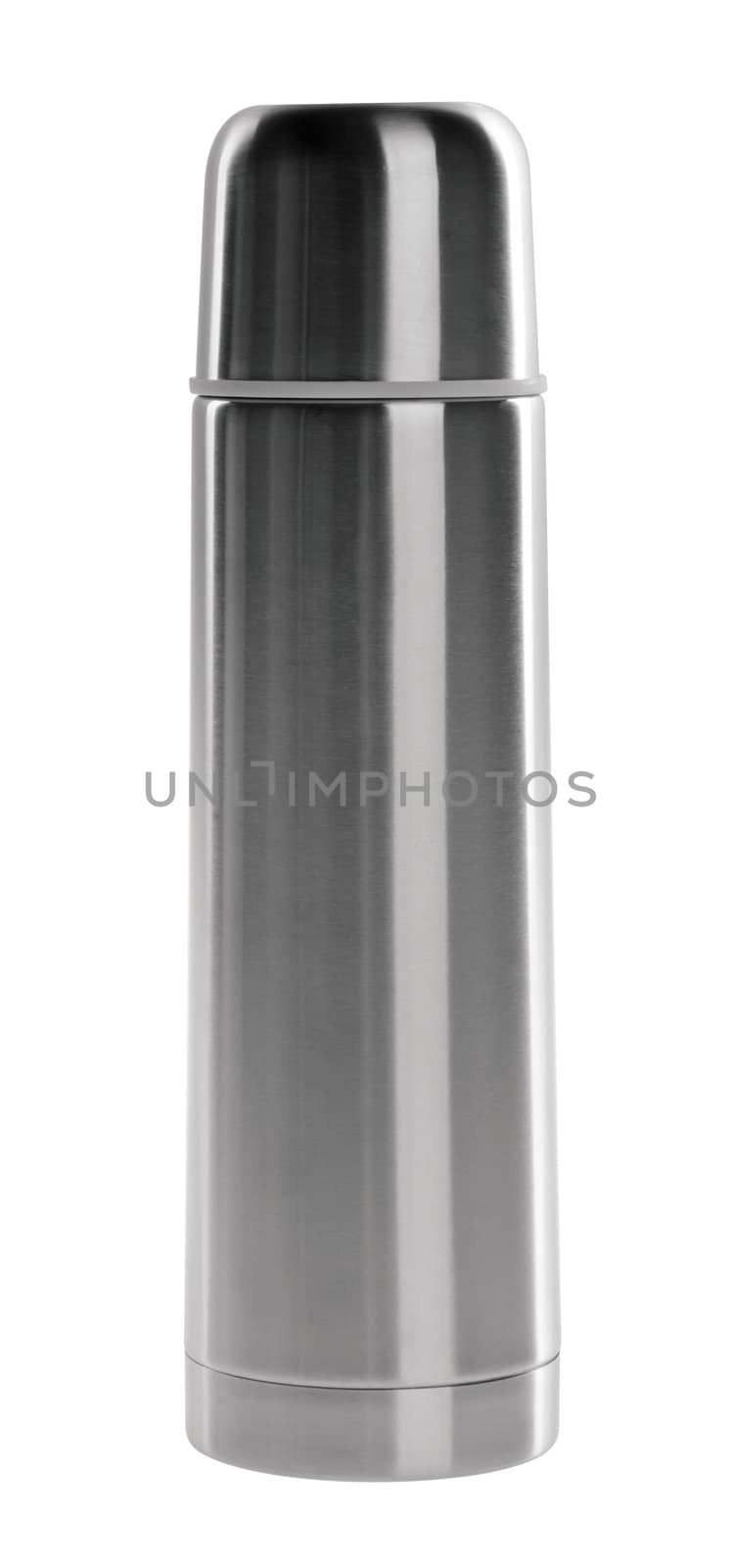 Thermo flask on the white background