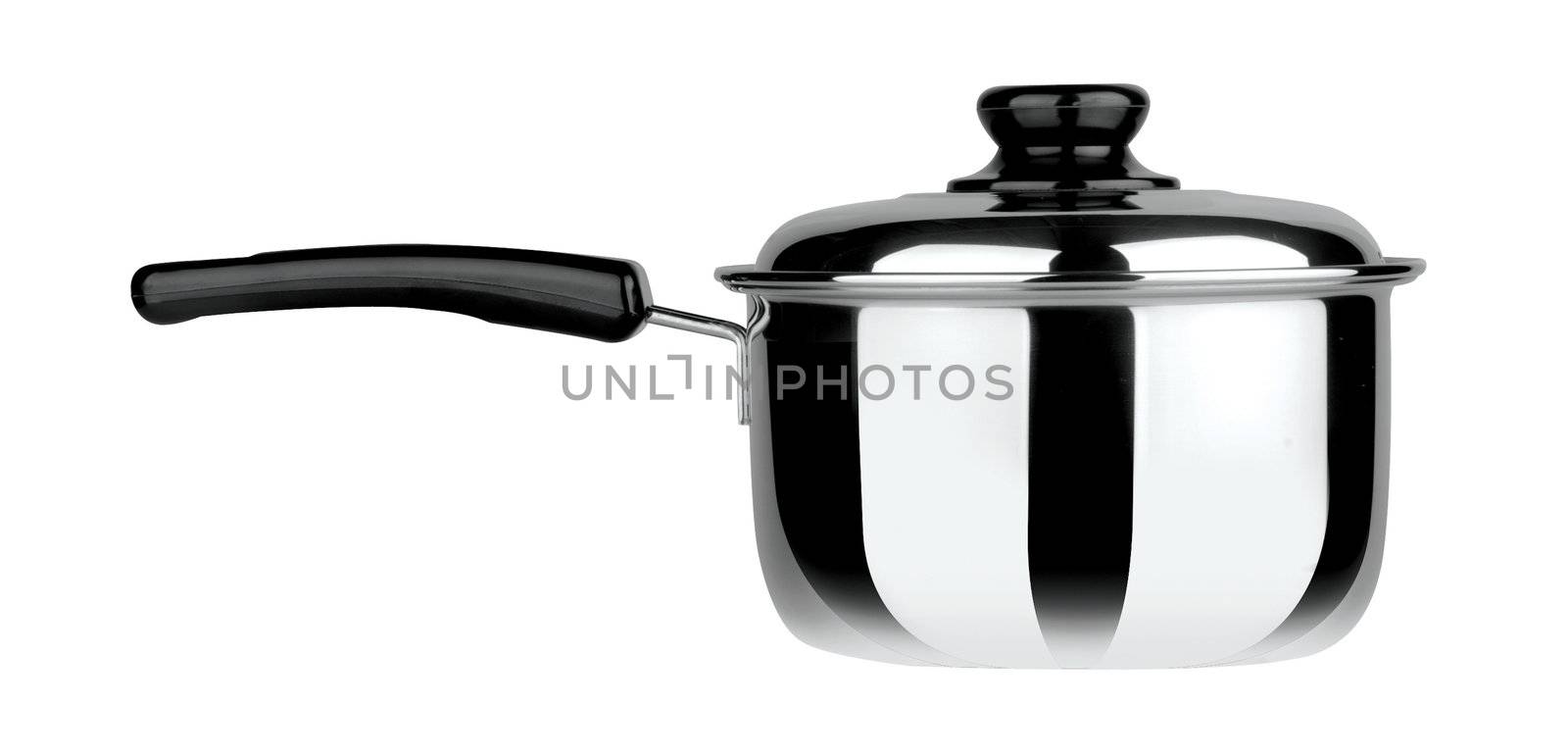 pan. stainless pan isolated on background by heinteh