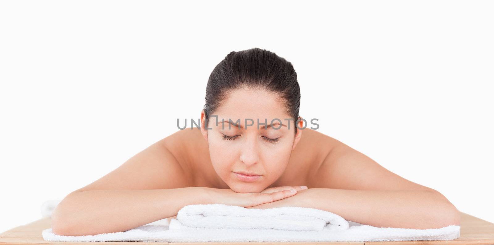 cute woman on a massage table