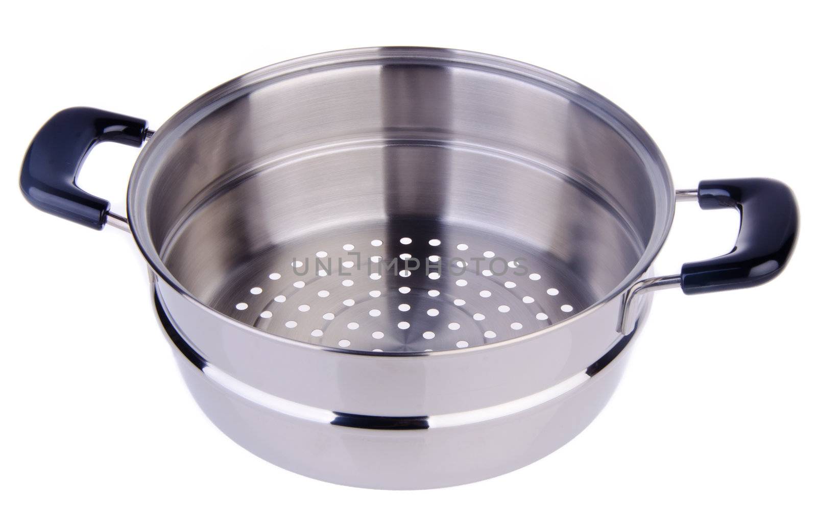 steamer pan on white background