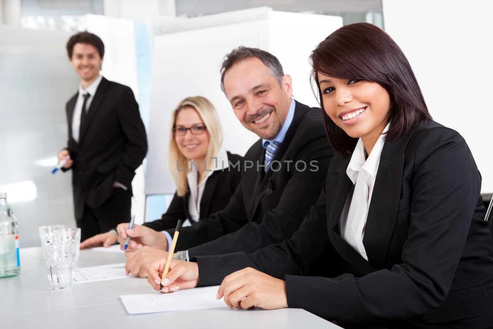 Group of business people at presentation in the office