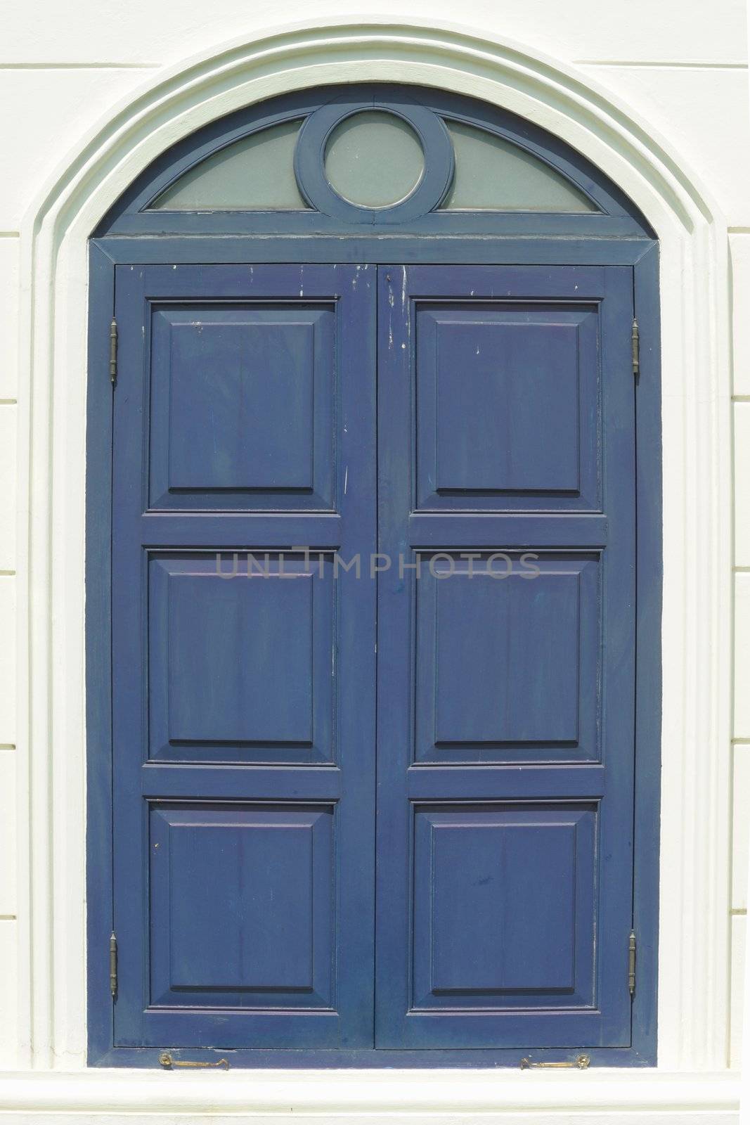 The blue window Colonial style.