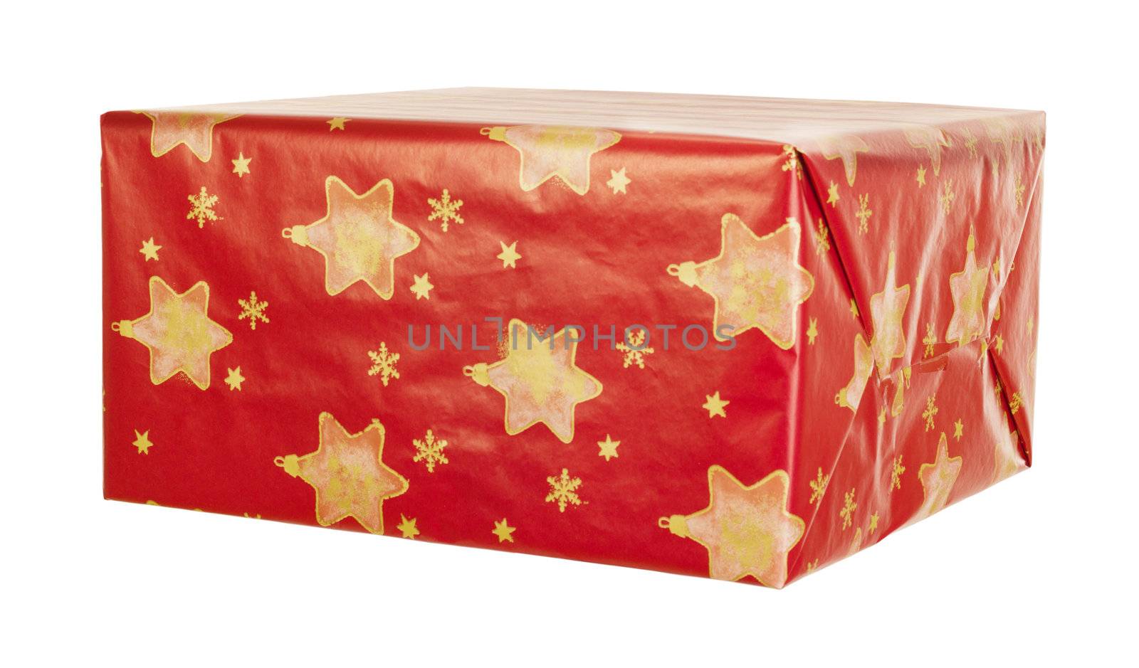 A colorful gift isolated on white background