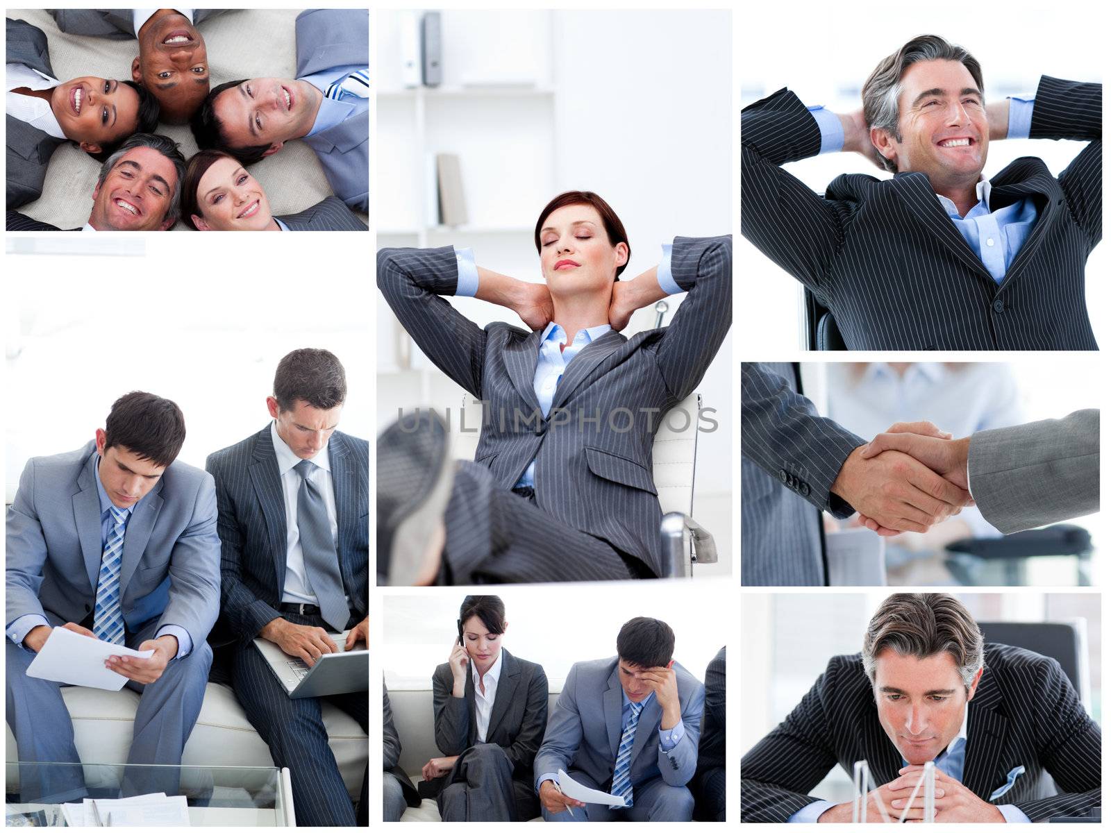 Collage of business people