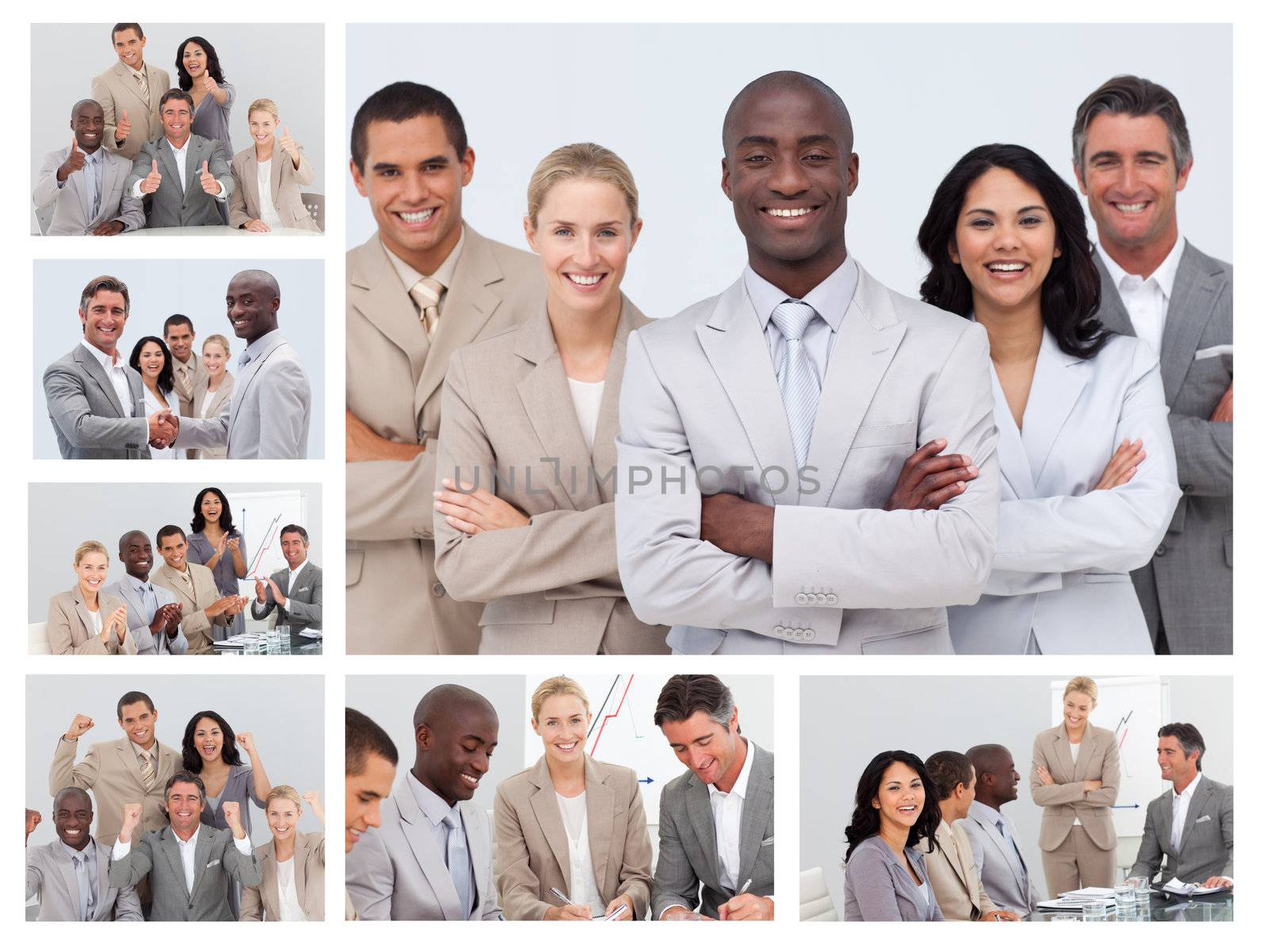 Collage of friendly business people by Wavebreakmedia