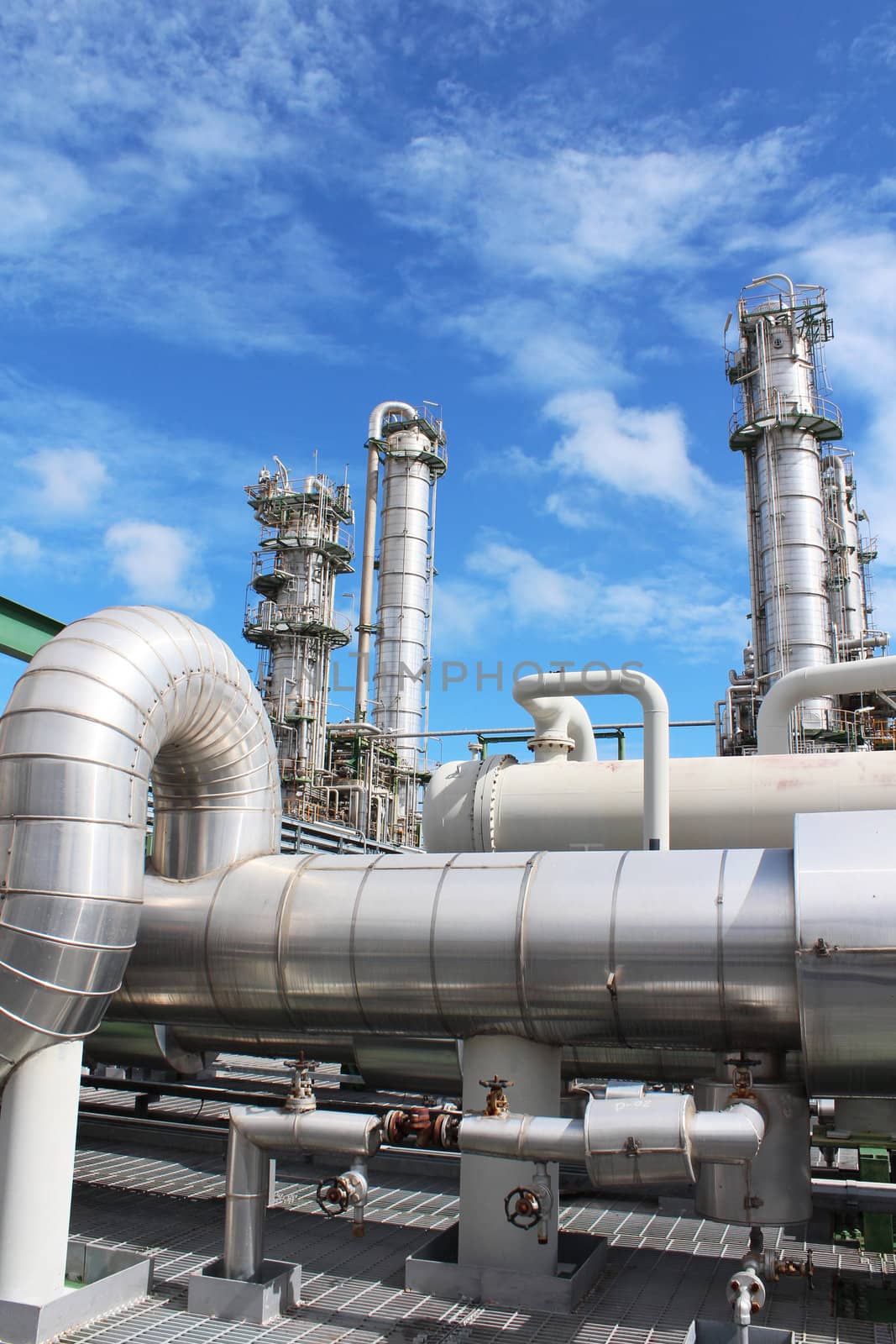 Industrial plant with blue sky , Eastern of Thailand August 2012