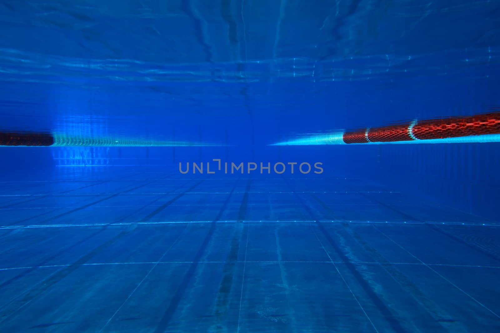 underwater view from a swimming pool with red marking underwater view from a swimming pool with red marking