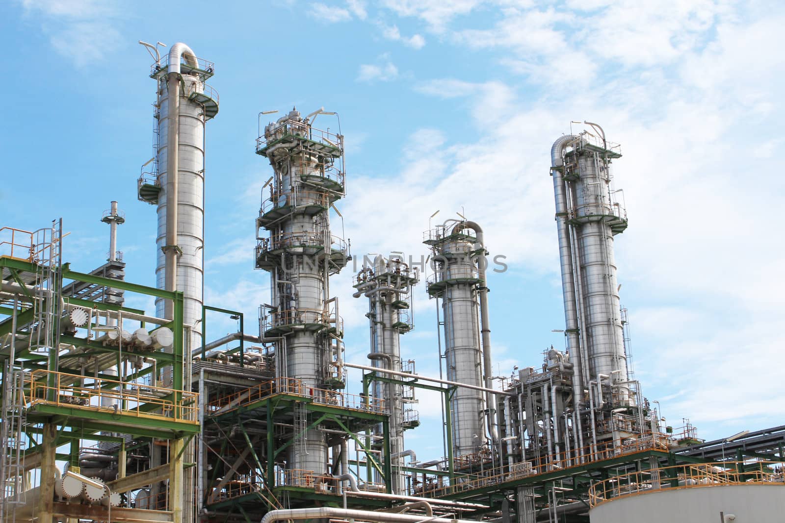 Industrial plant with blue sky , Eastern of Thailand August 2012