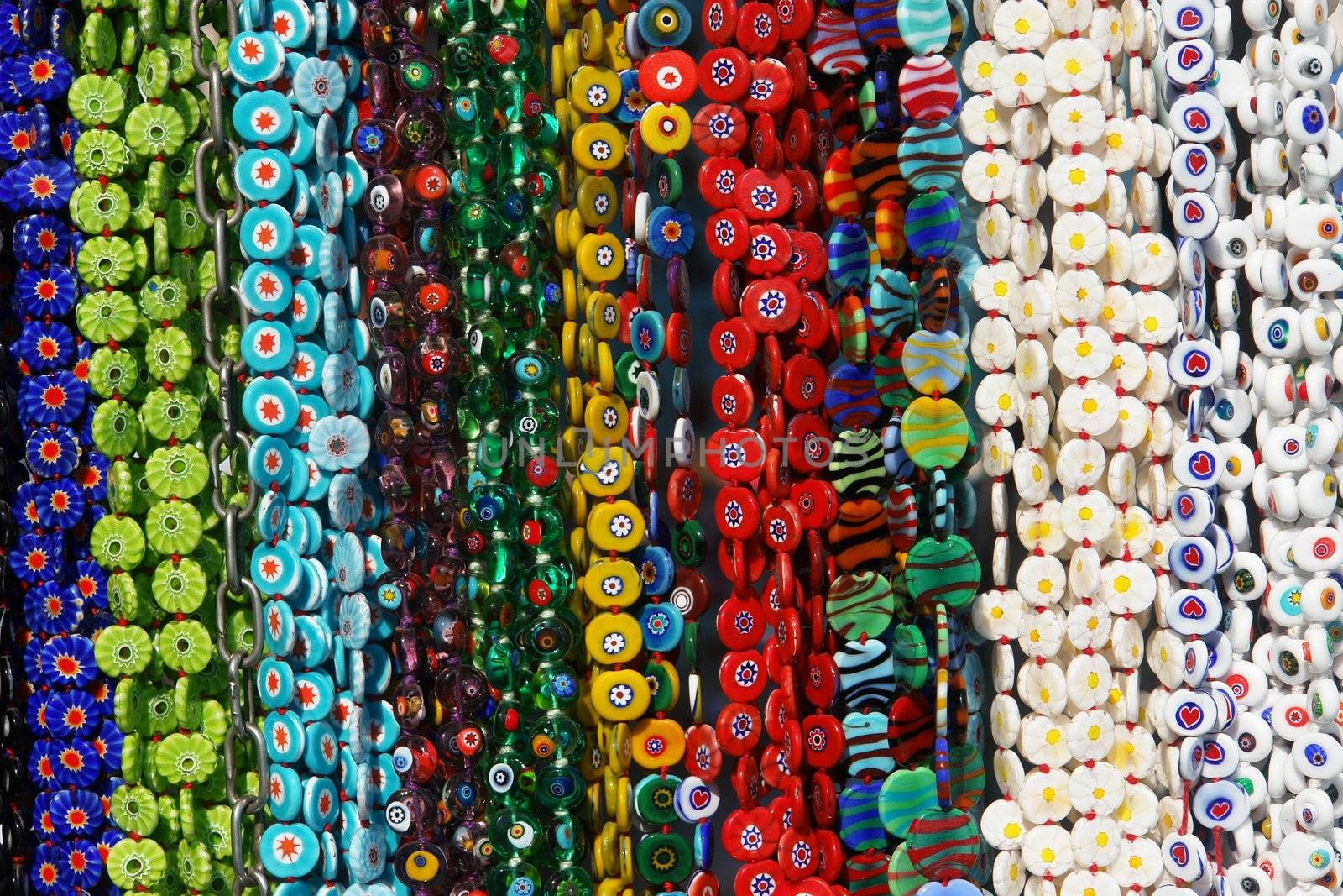 closeup of colorful bracelets............