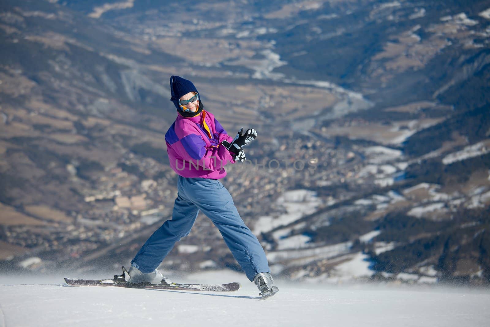 Female on the top of the slope