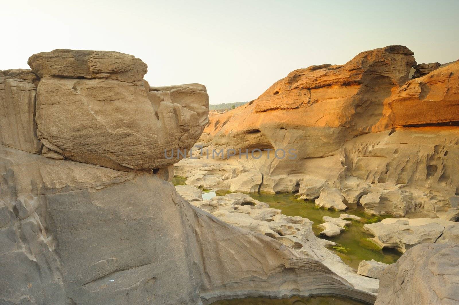 The light on three thousand waving ,this is travel  look like Grand Canyon  in Ubon Ratchathani , Thailand