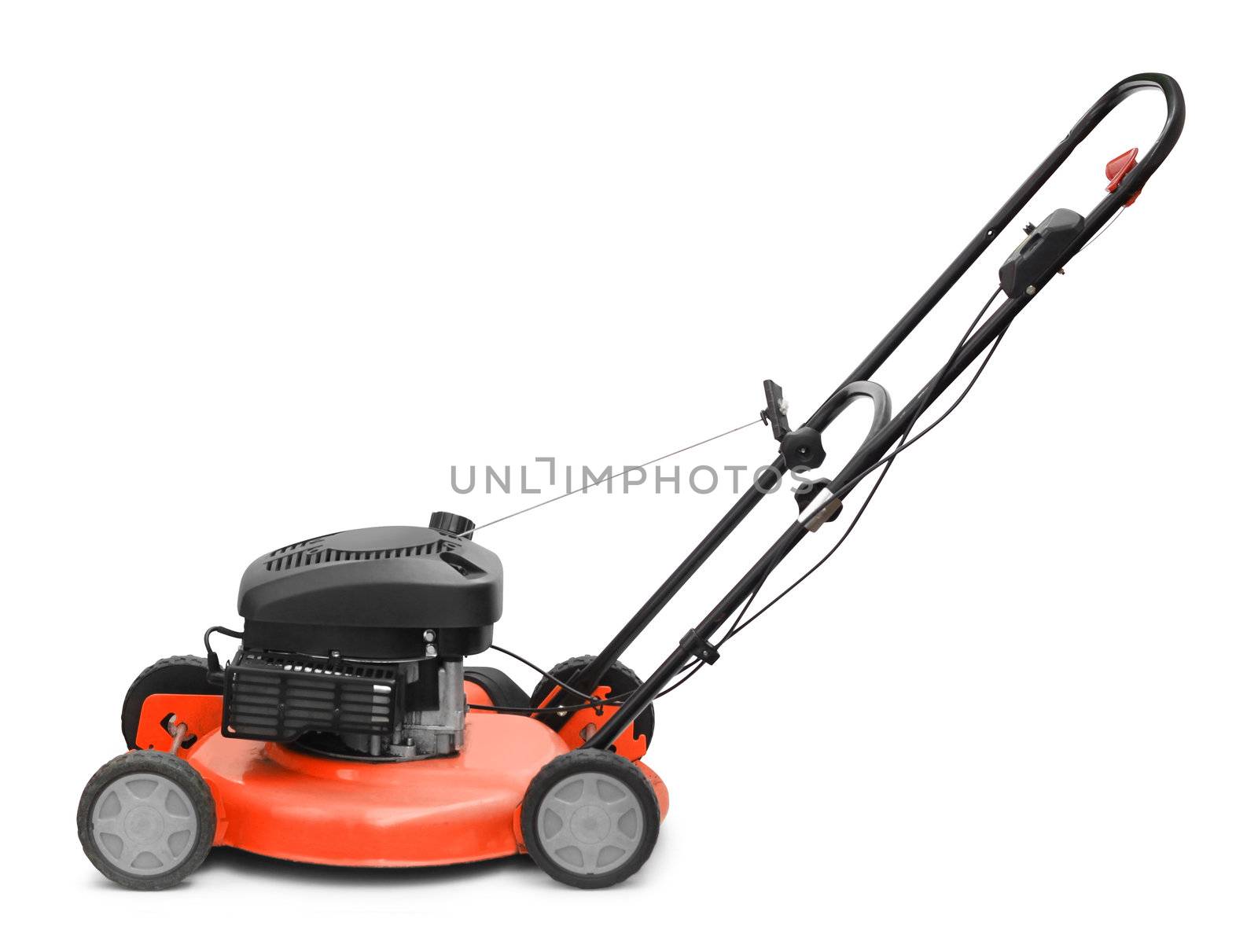 Lawn mower motor grass clipper isolated on white