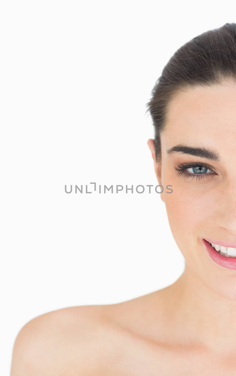 Smiling female beauty looking away