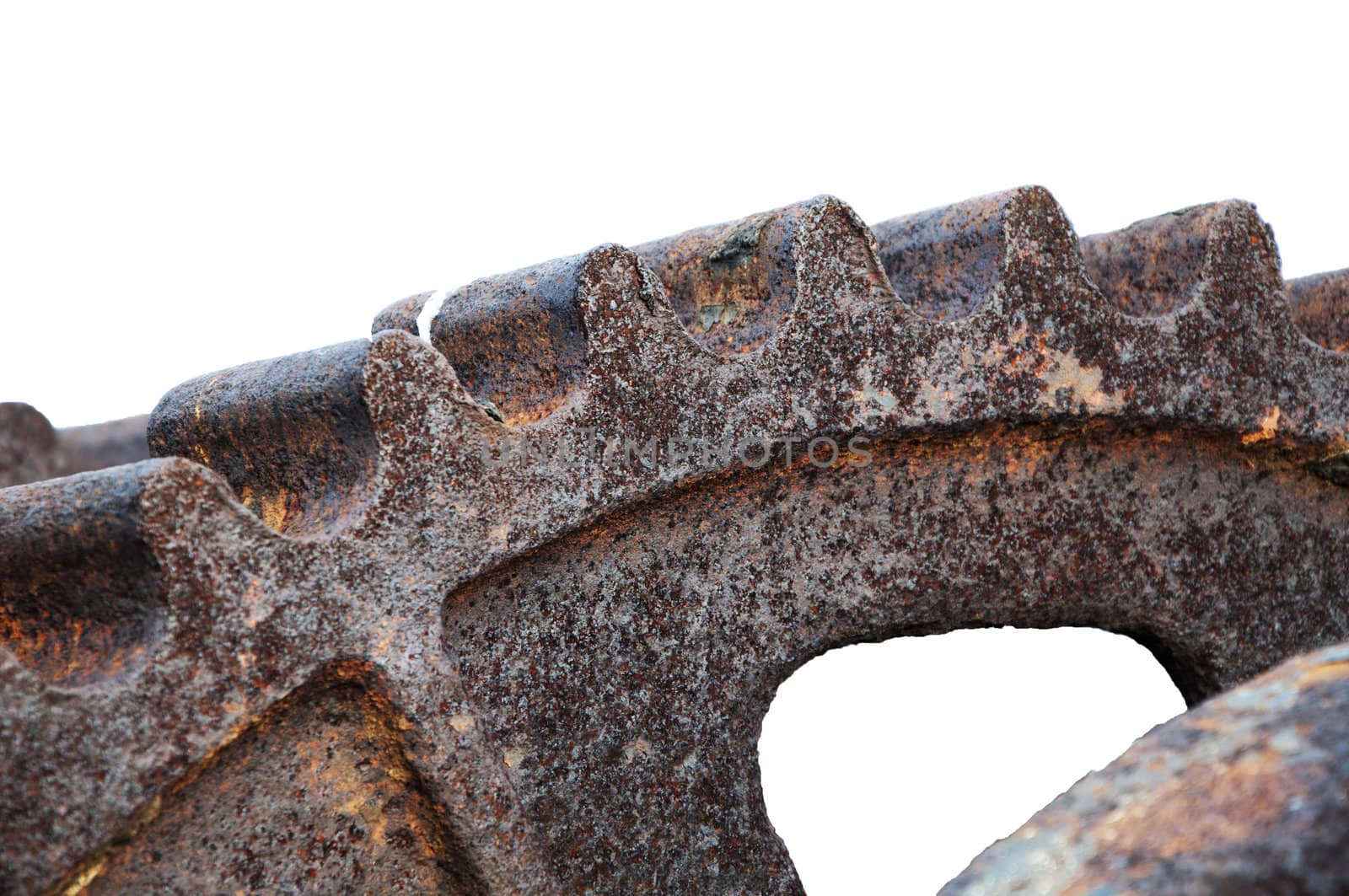 Old gear with red rust 