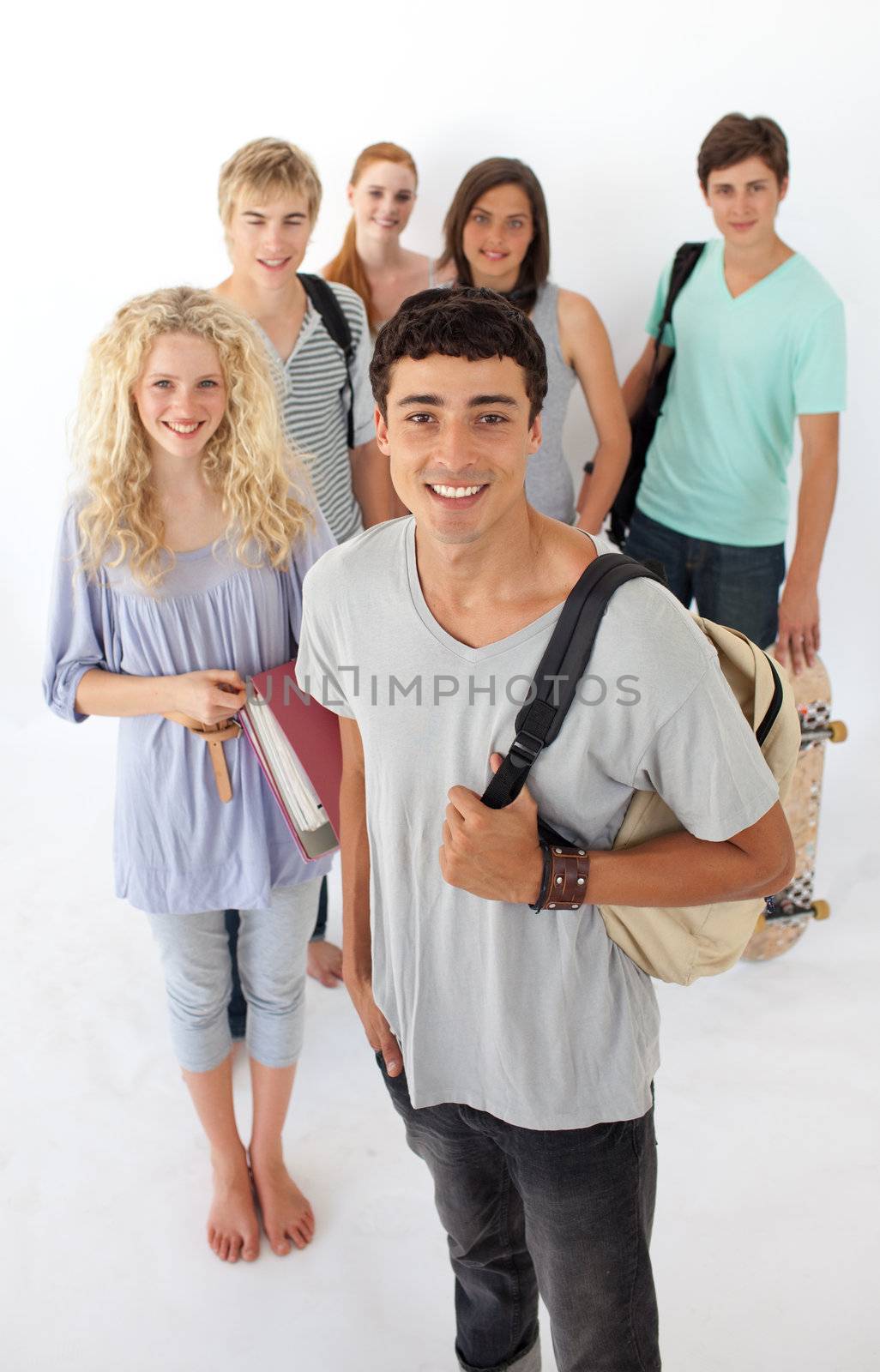 Teenagers going through the high school by Wavebreakmedia