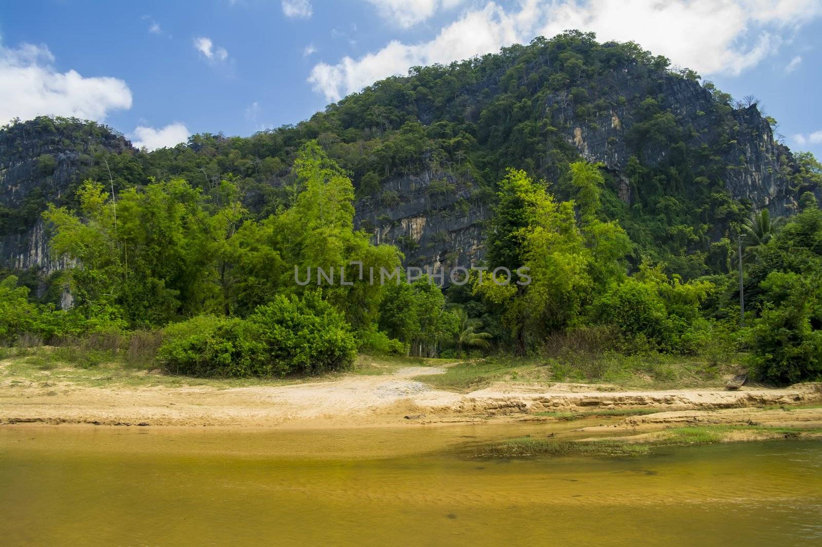 River is located 8 km northeast of Thakhek near Tham Xang Cave.