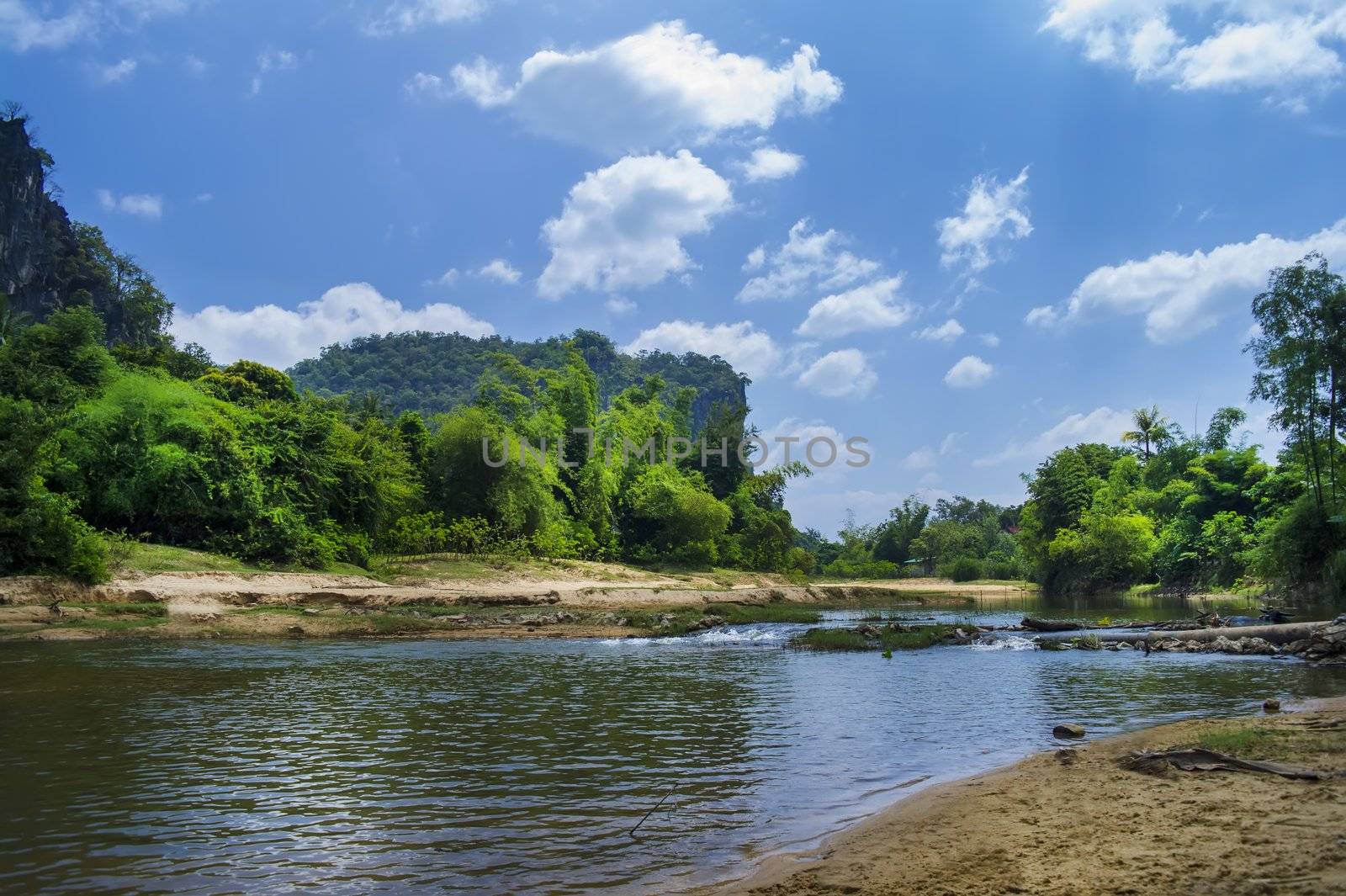 River is located 8 km northeast of Thakhek near Tham Xang Cave.