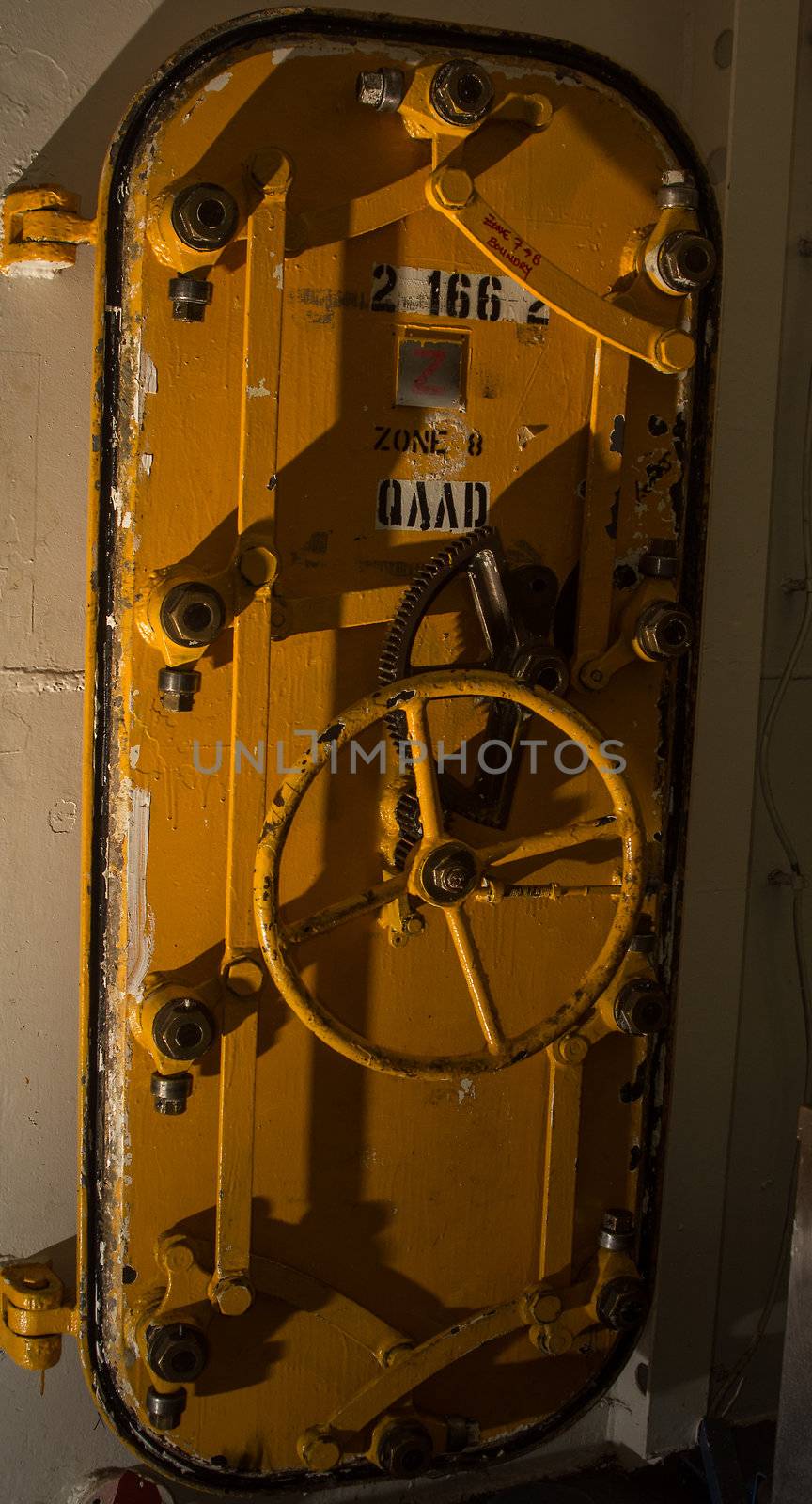 Naval hatch door aboard the USS Iowa