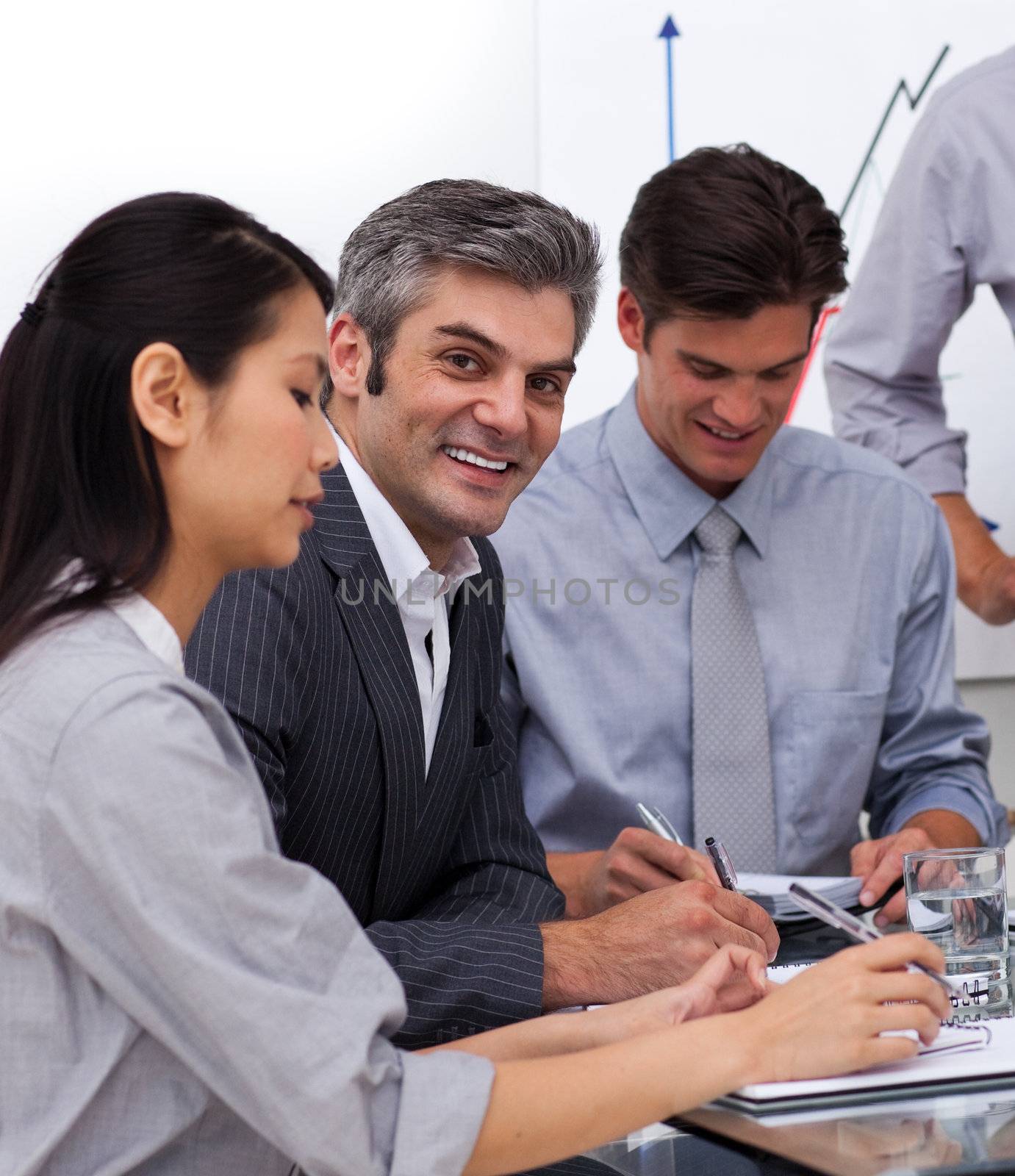 Multi-ethnic business co-workers in a meeting. Business concept.