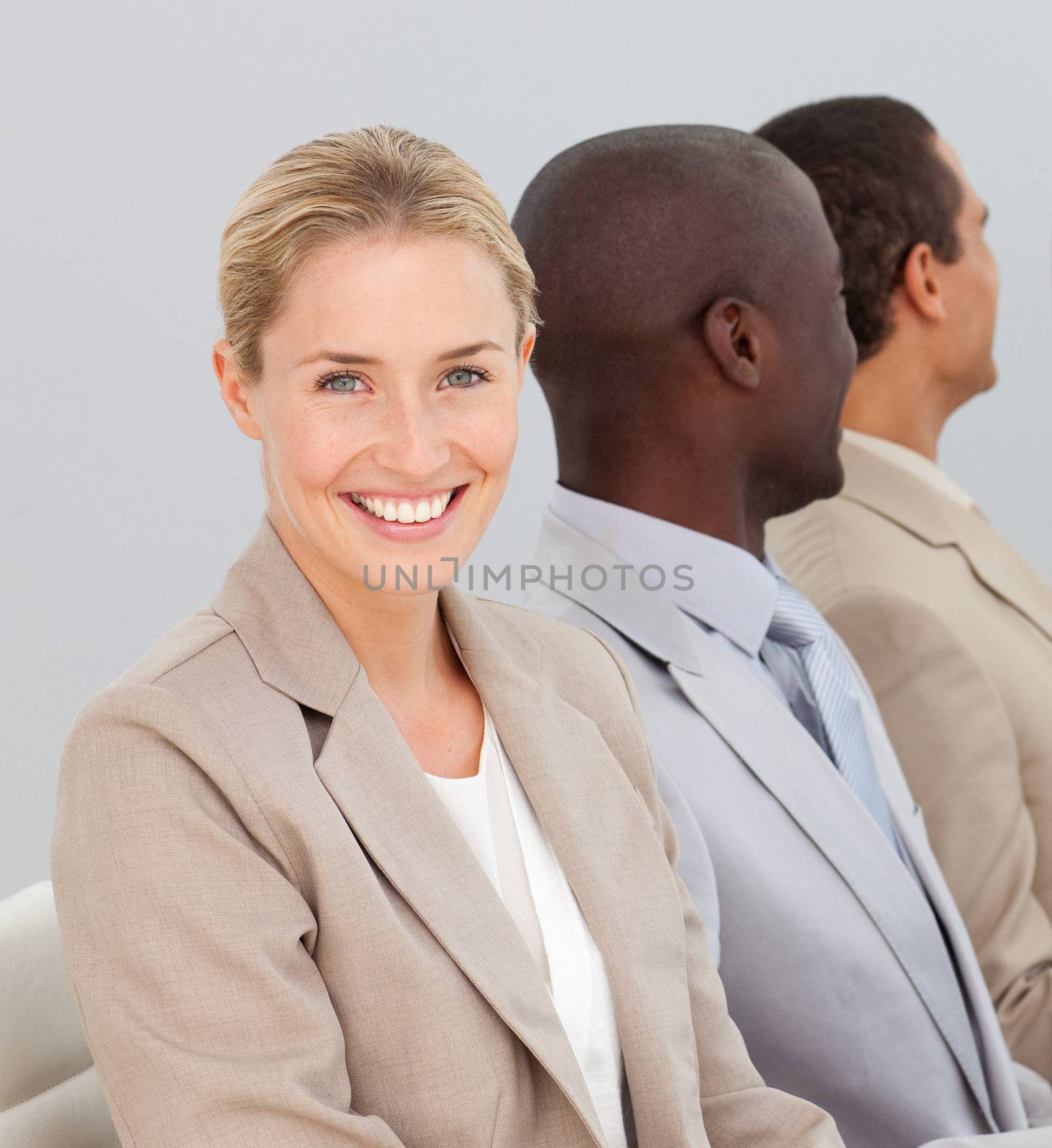 Happy Smiling Business woman looking at camera 