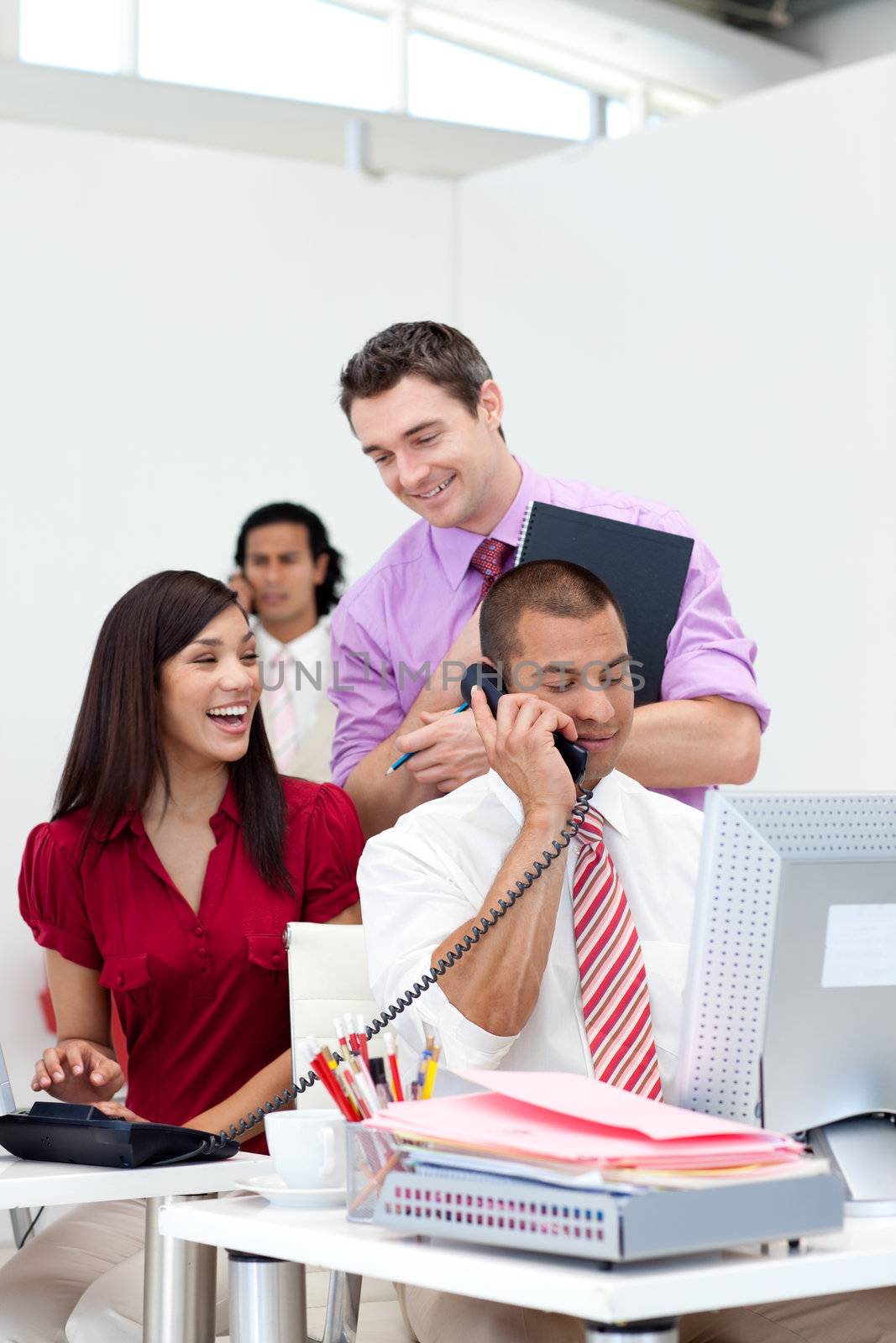 Portrait of a diverse business team working together in the office