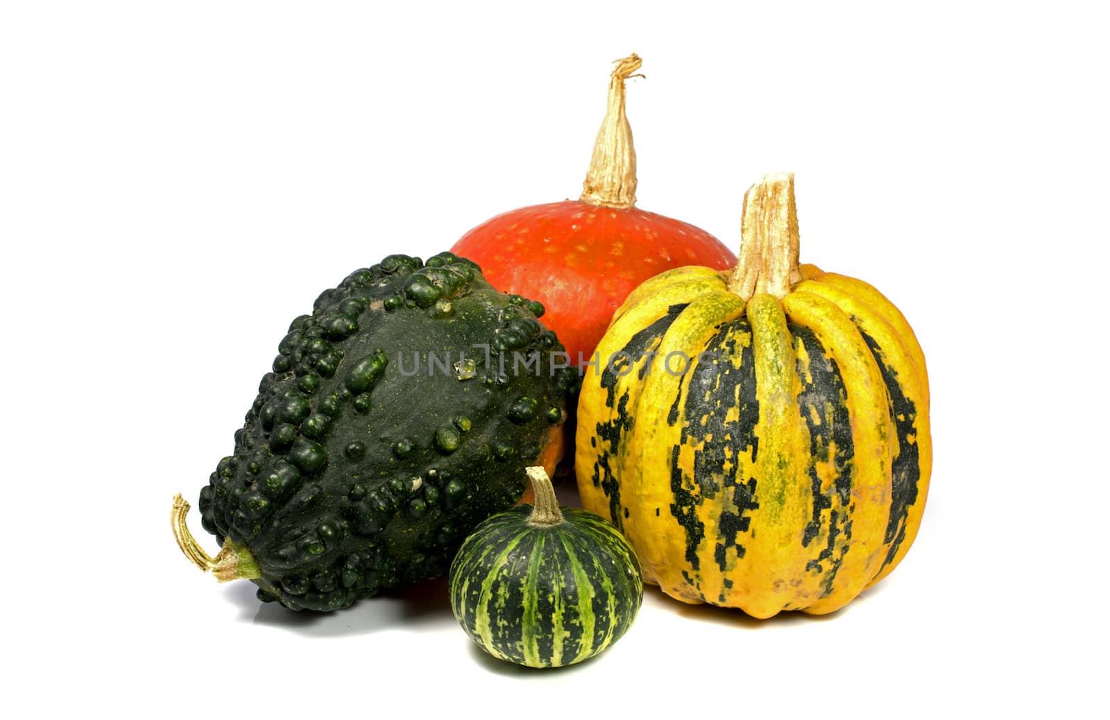 decoration fruit inyellow and green isolated on white