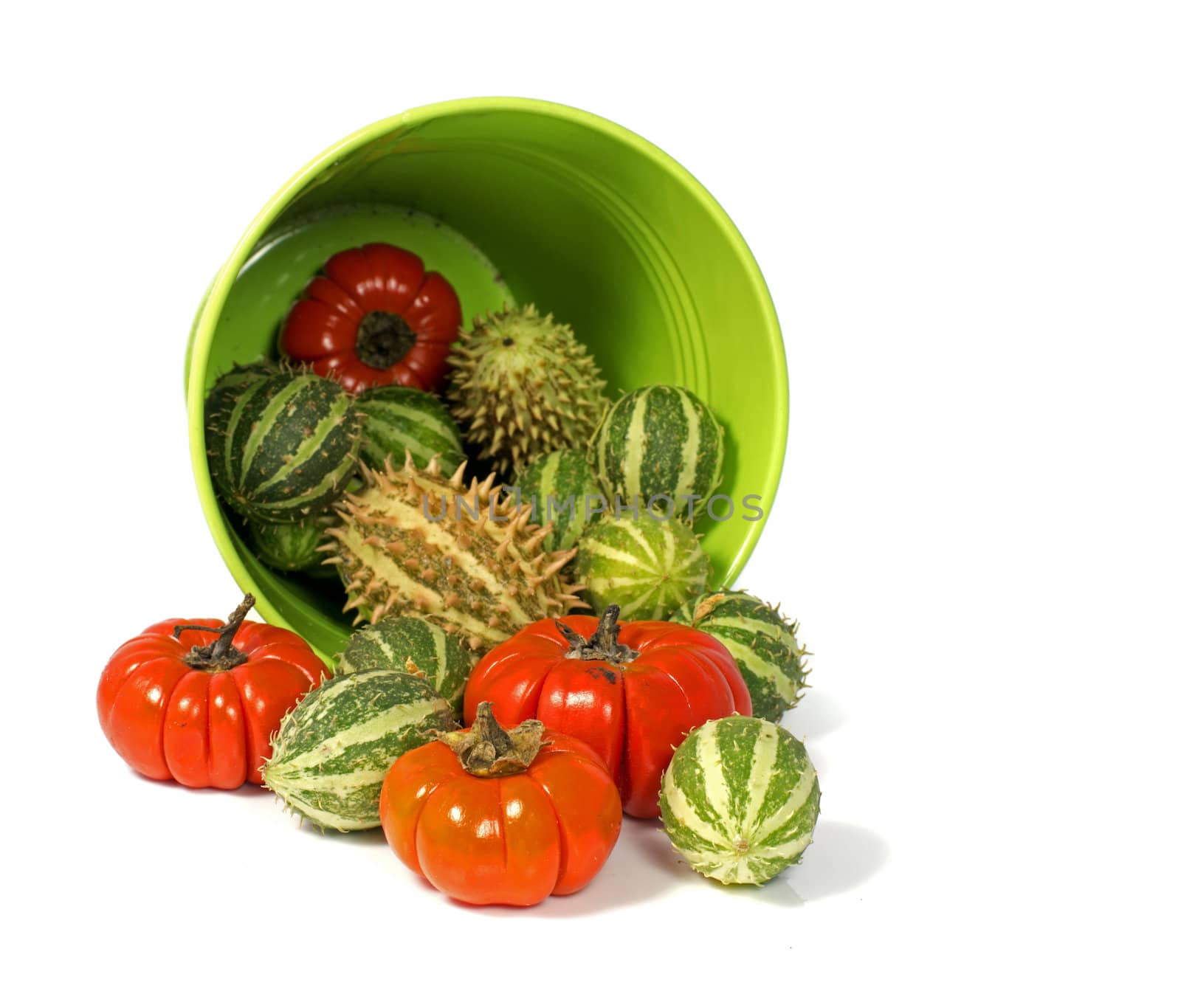 decoration fruit in red and green isolated on white