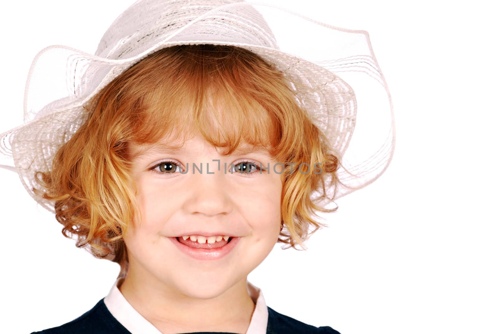 Beauty little girl with white hat