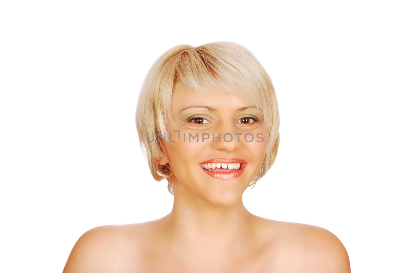 Beautiful blonde  woman studio shot