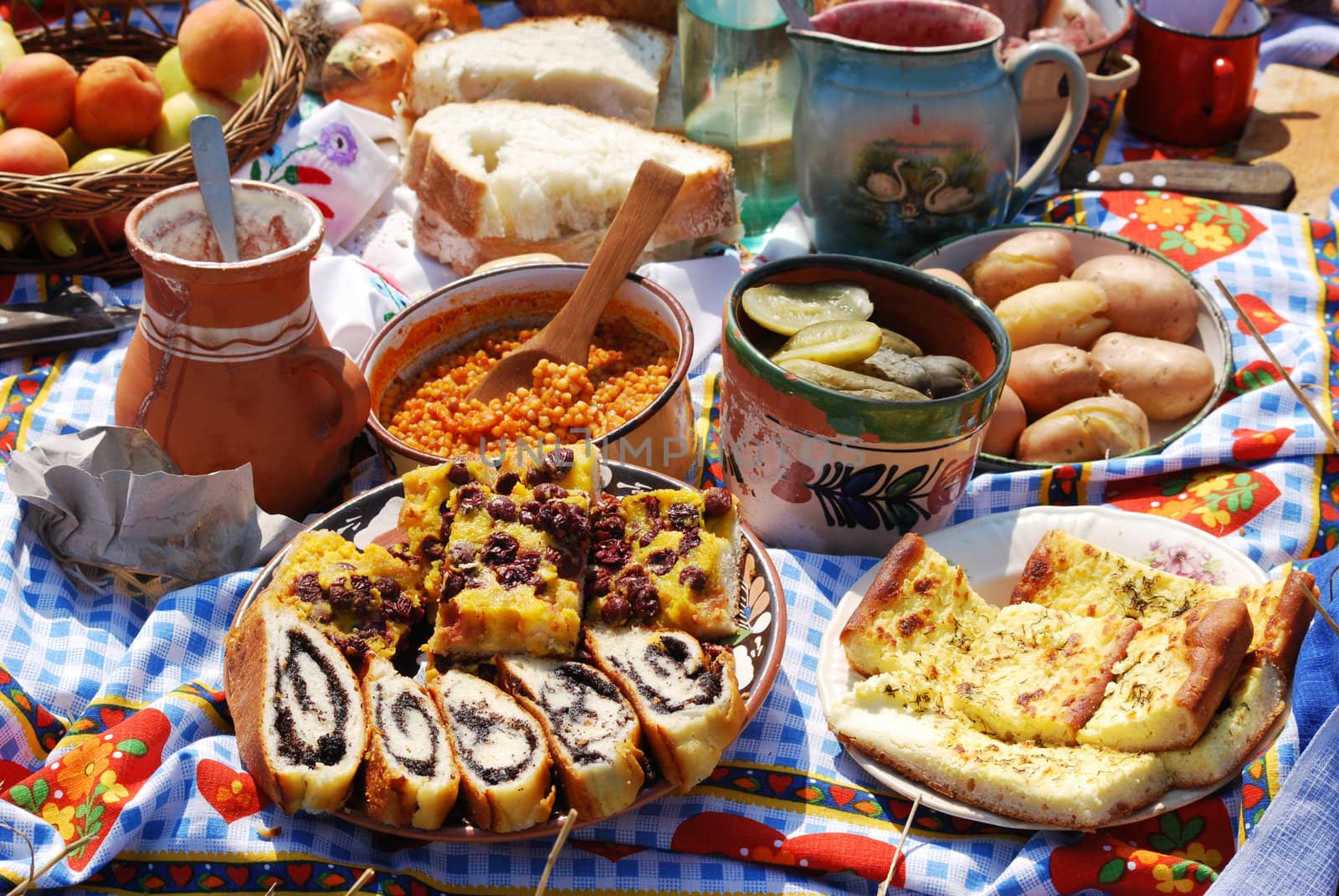 Homemade food pie and cakes
