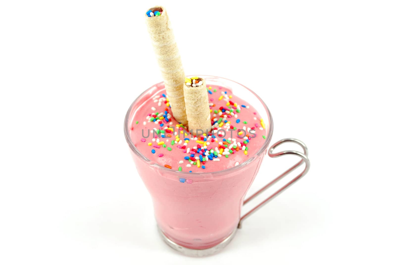 Sweet strawberry frappe studio shot