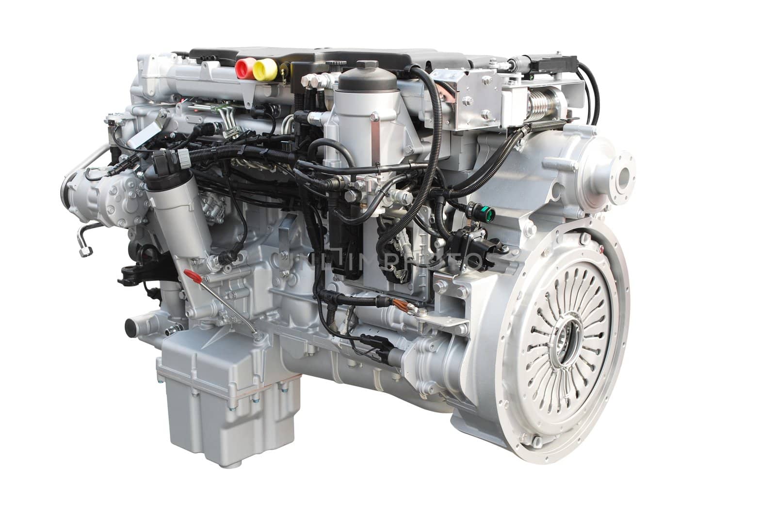 Truck engine isolated on white