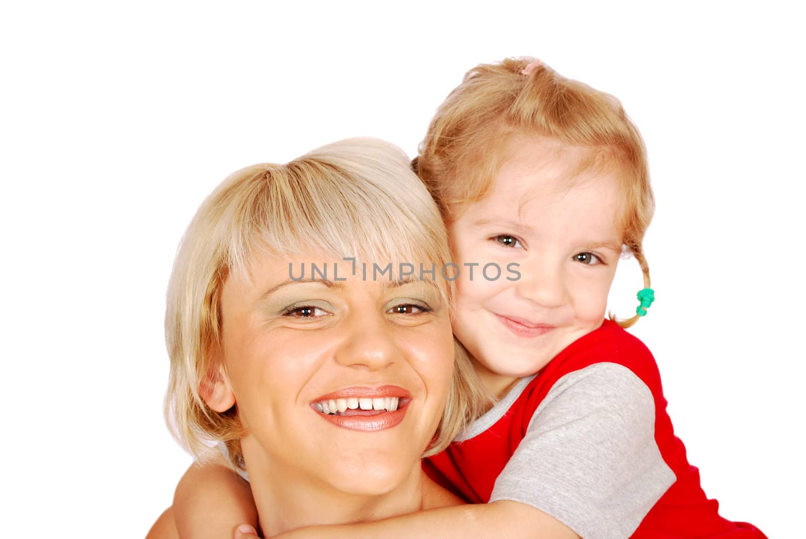 Happy mother and daughter studio shot by goce