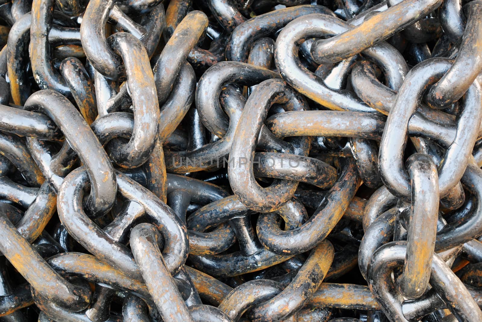Rusty chains close detail background