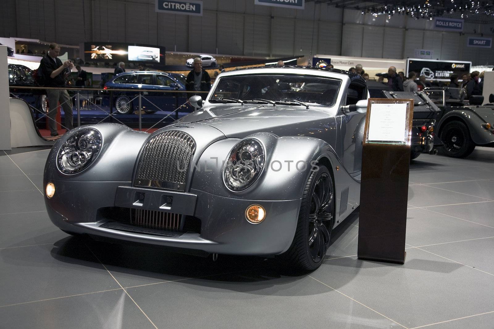 GENEVA, SWITZERLAND - MARCH 4, 2011 - Morgan Aero SuperSports is presented at the annual motor show in Geneva on March 4, 2011.