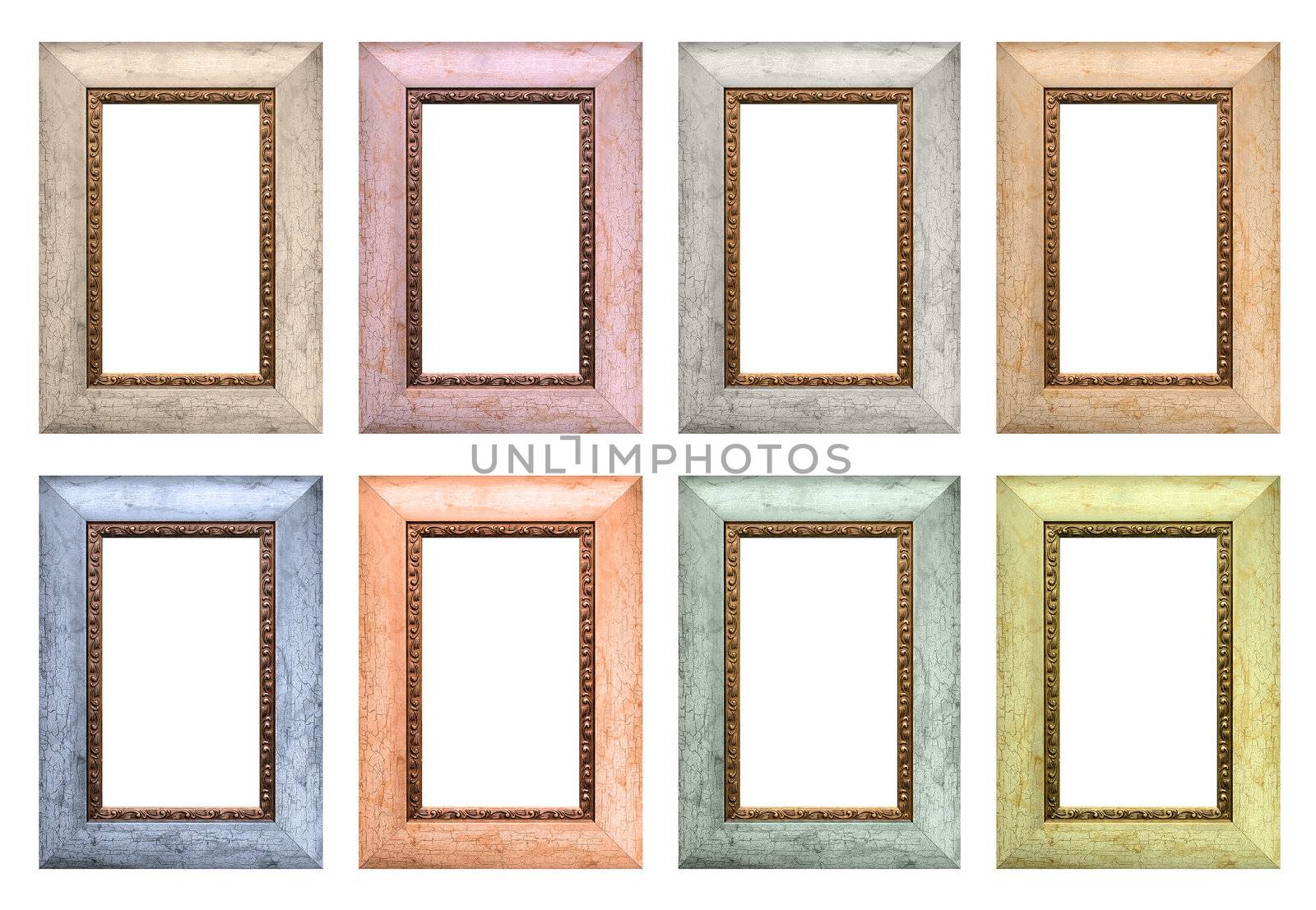 Set of color empty picture frames isolated by kvinoz