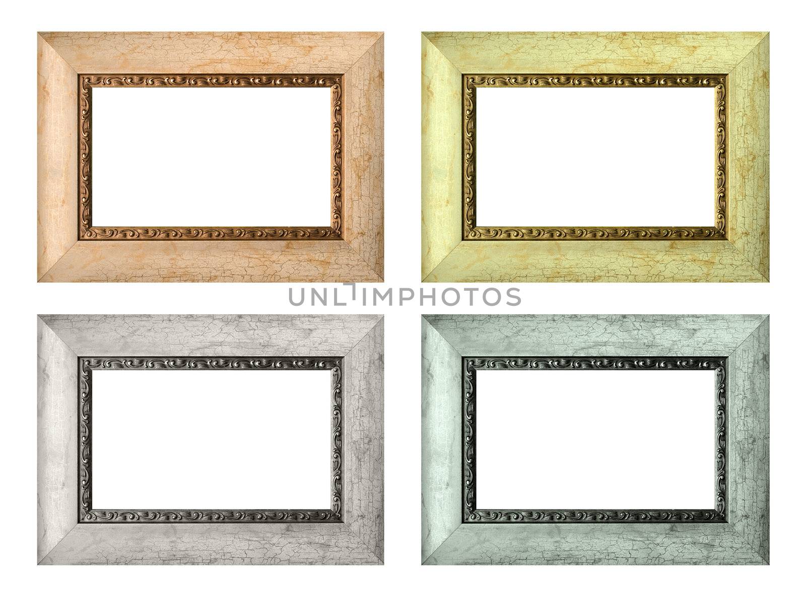 Set of color empty picture frames isolated by kvinoz