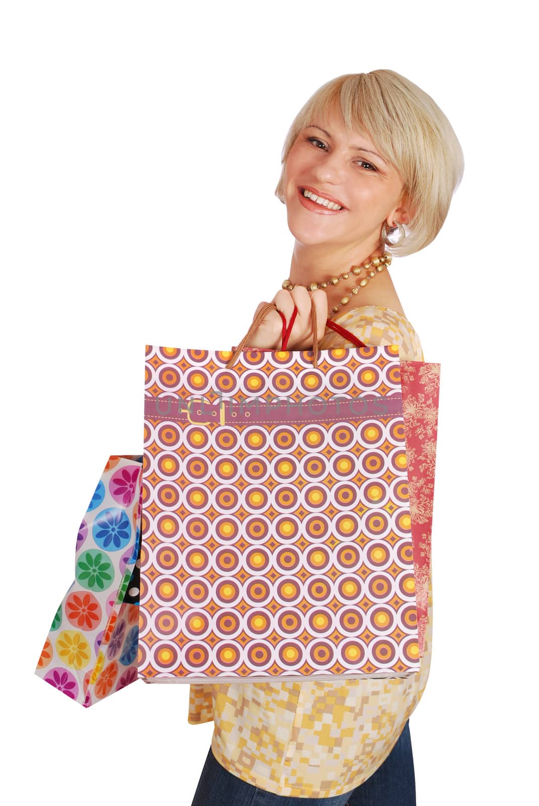 Happy woman with shopping bags